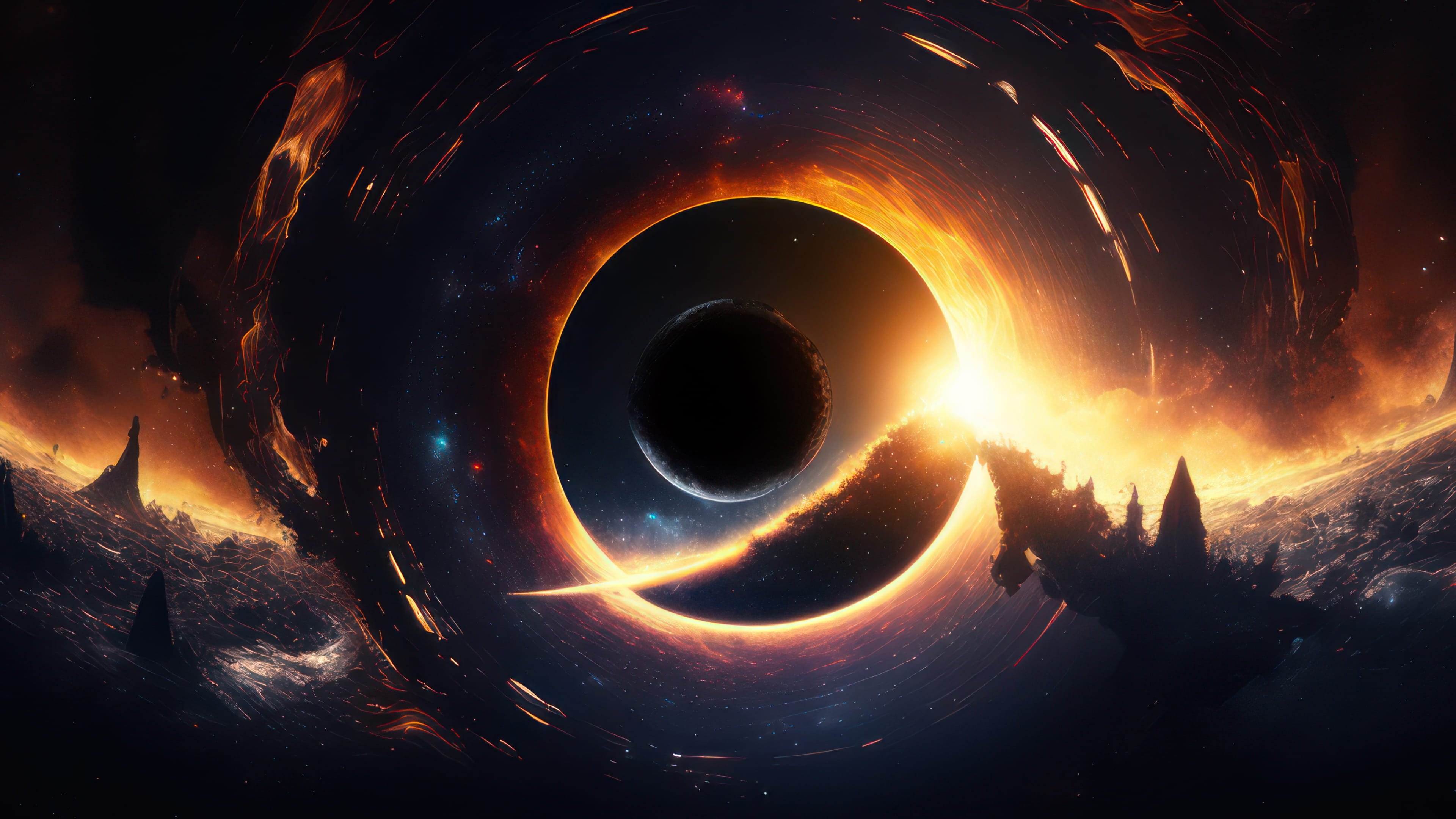 3840x2160 Mysterious Black Hole 4K wallpaper, Desktop