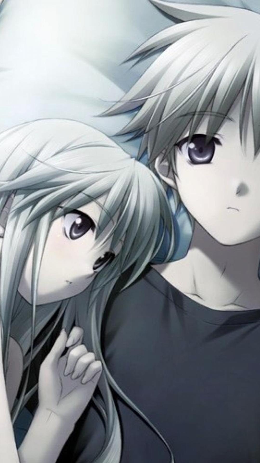 1080x1920 Free download Download Wallpaper 3840x2400 anime couple love bed, Phone