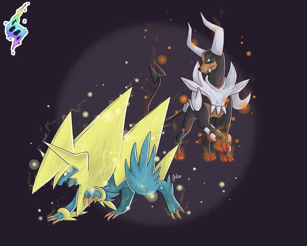 1000x800 Manectric and Houndoom, Desktop