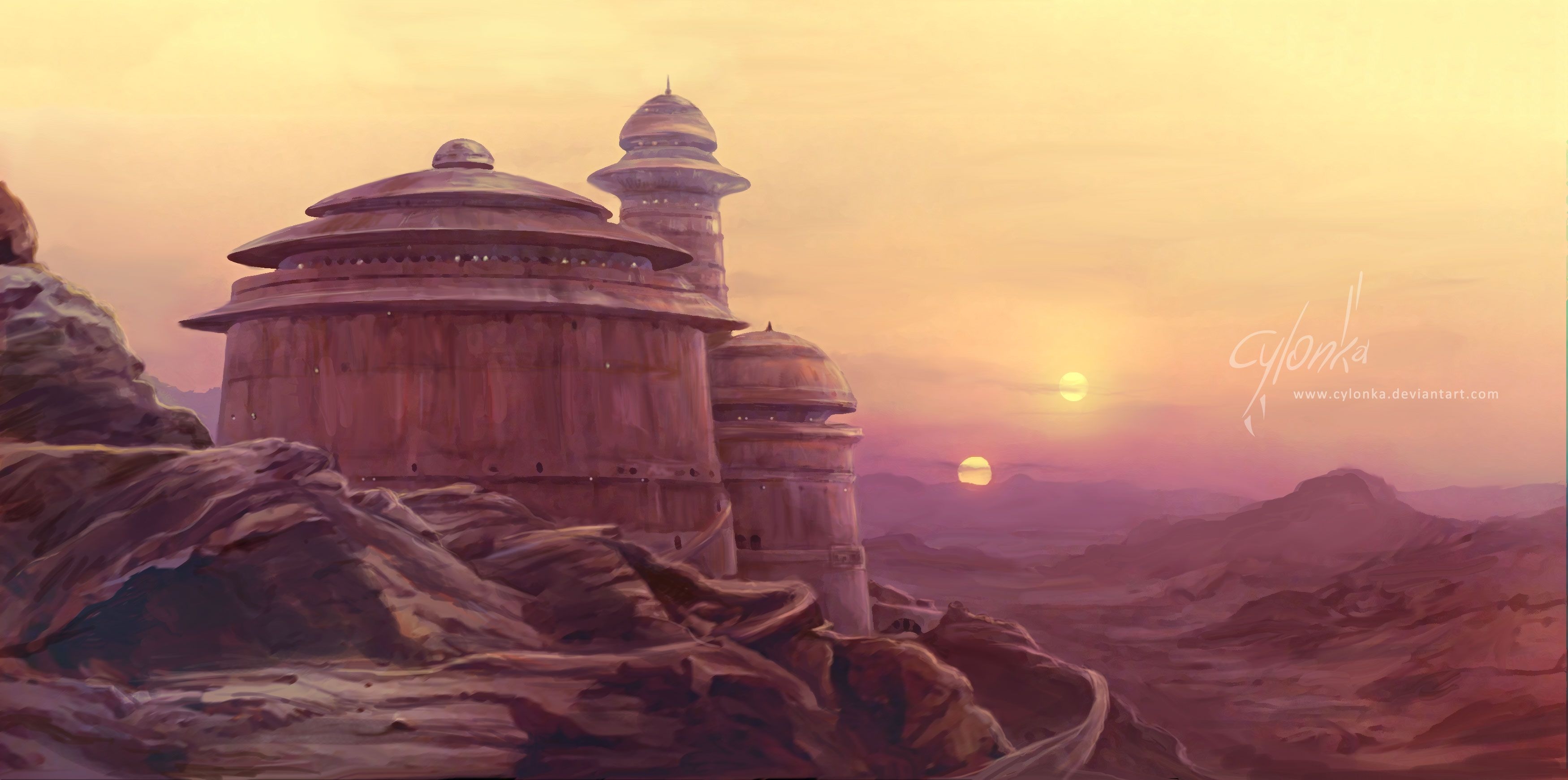 3500x1750 Tatooine Wallpaper, Dual Screen