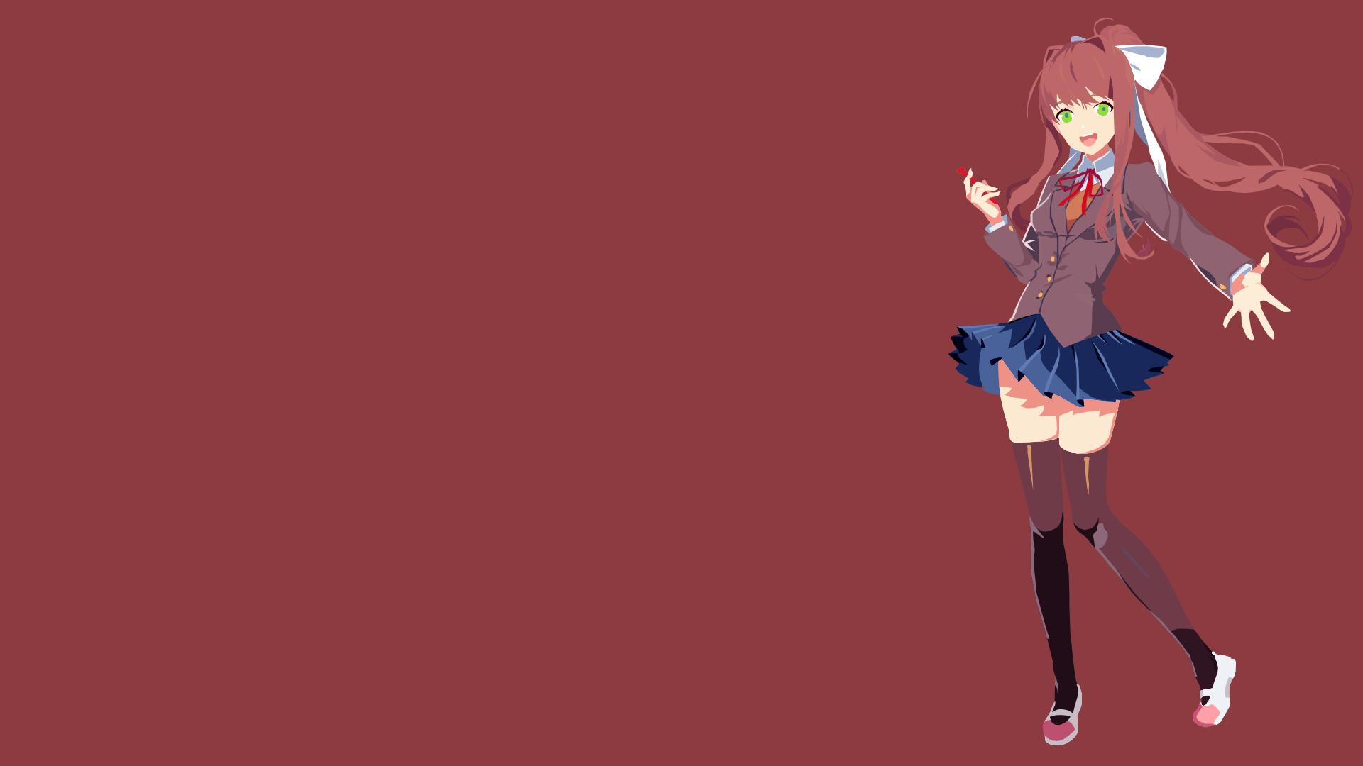 1920x1080 Monika Semi Minimal Wallpaper () (The Last Two Girls, Desktop