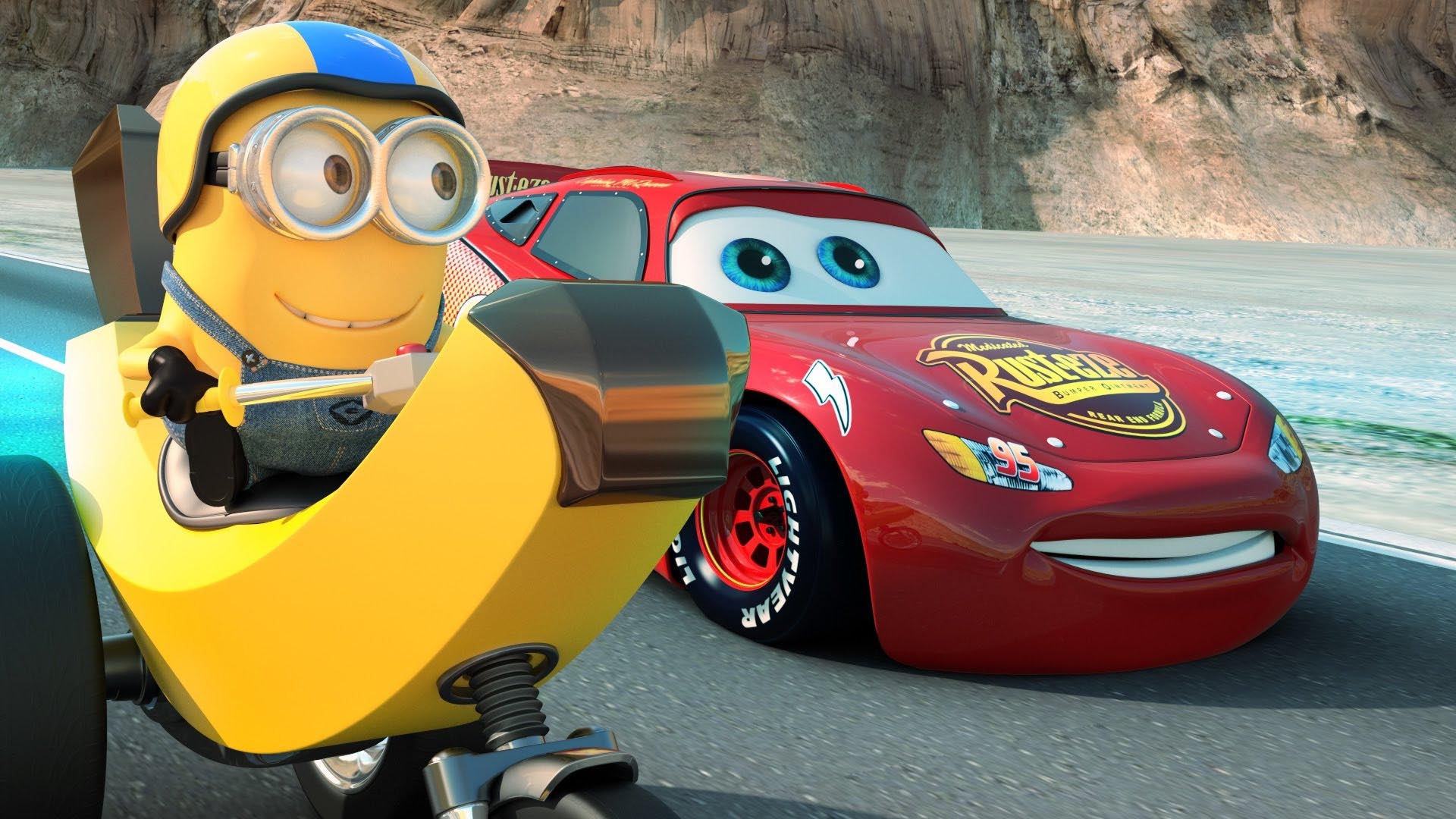 1920x1080 Cars 3 McQueen races a Minion HD 16, Desktop