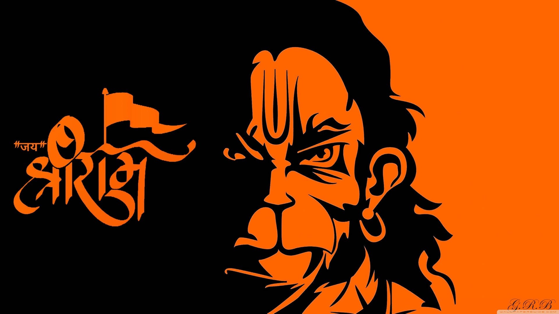1920x1080 Download Jai Shree Ram HD Black Orange, Desktop