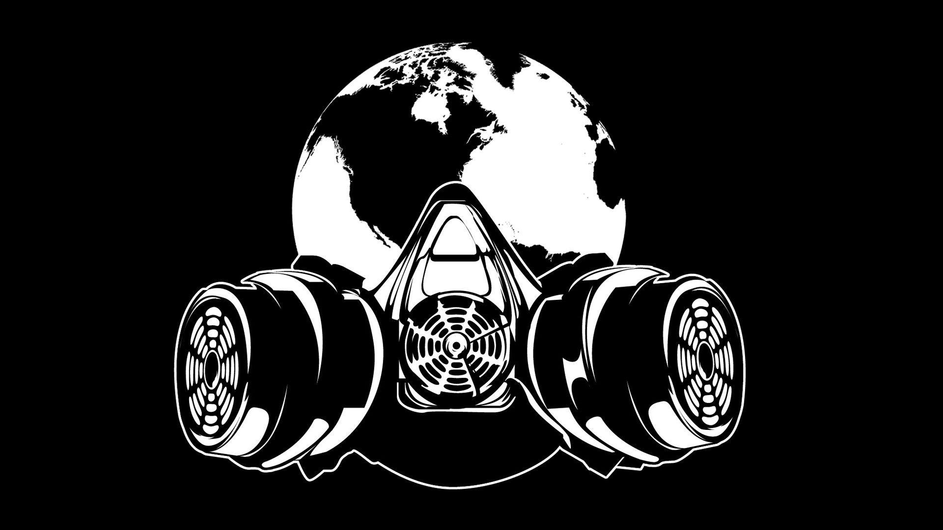 1920x1080 Minimalist gas mask wallpaper I shopped [], Desktop