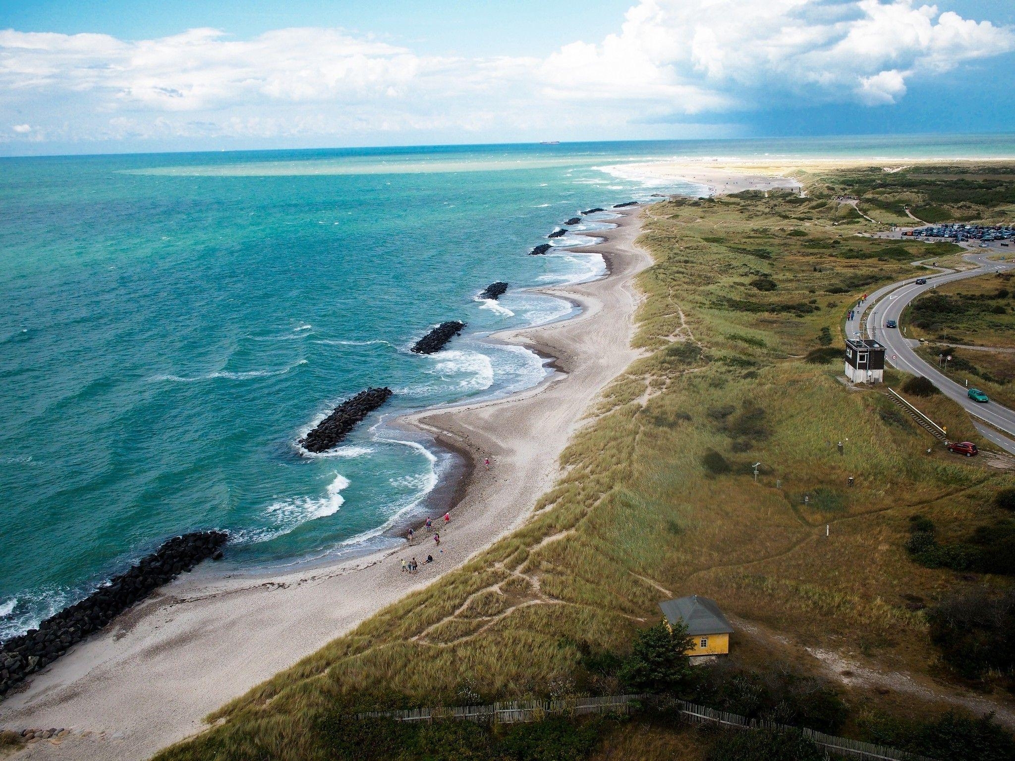 2050x1540 nature, Photography, Landscape, Beach, Sea, Road, House, Grass, Desktop