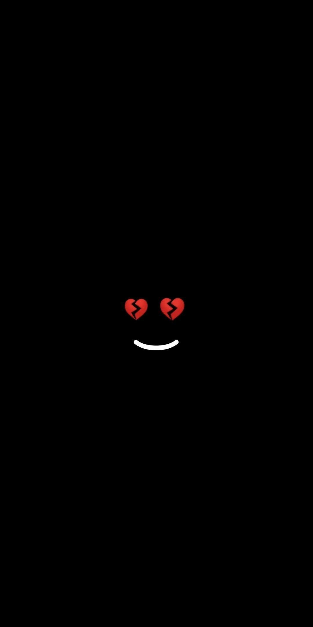 1080x2160 Black Broken Heart Emoji Wallpaper, Phone