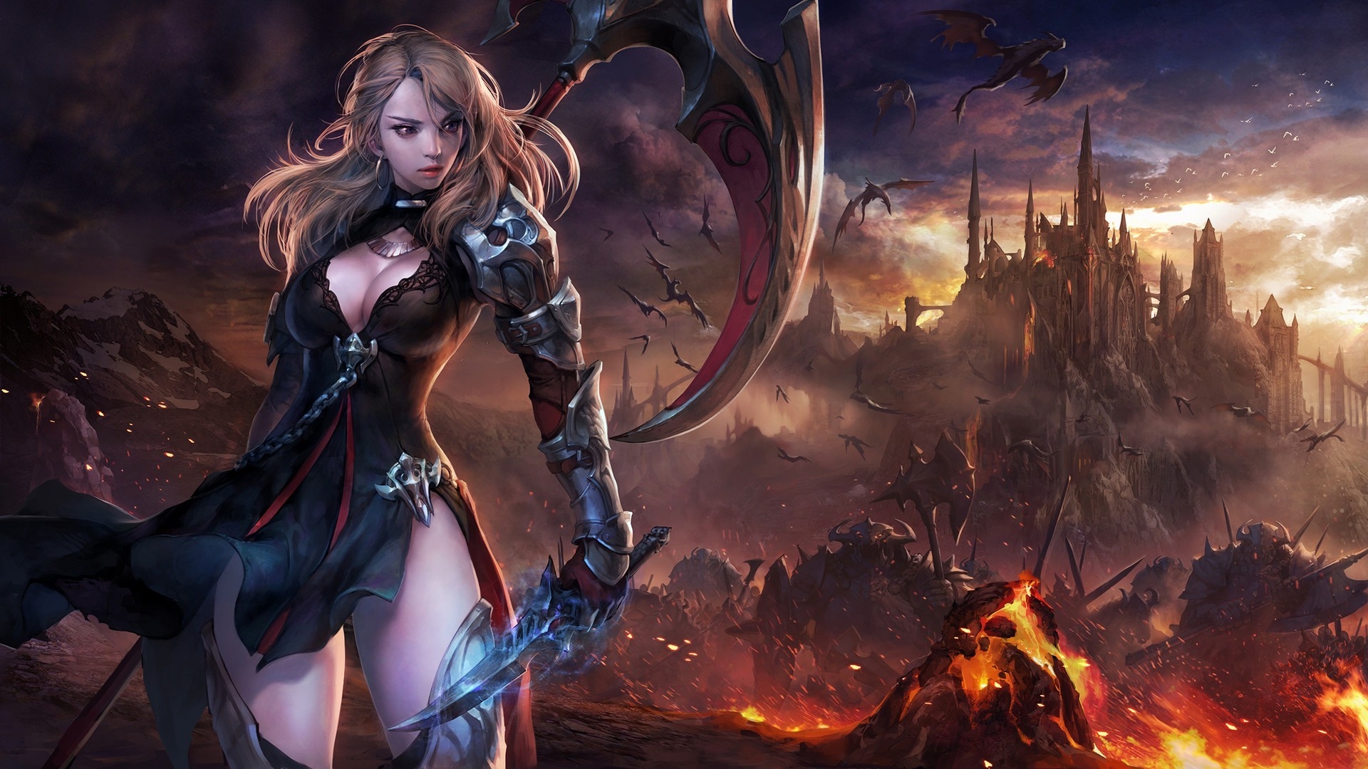 1920x1080 women warrior dark hell HD wallpaper, Background, Desktop