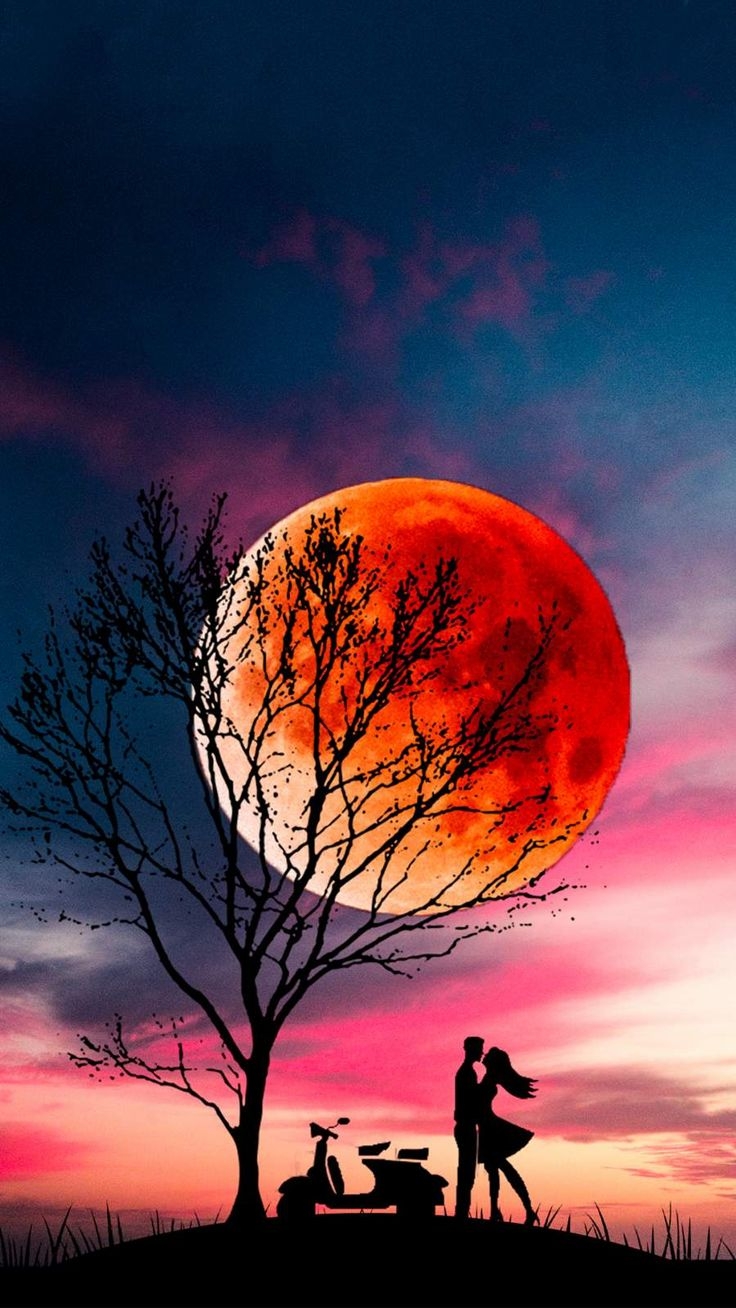 740x1310 Sunset Moon Lovers iPhone Wallpaper. Love wallpaper, Beautiful nature wallpaper, iPhone wallpaper, Phone