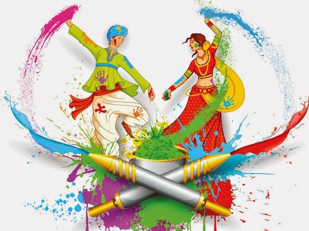 1030x770 Happy Holi Boy And Girl Playing Holi Wallpaper, Desktop