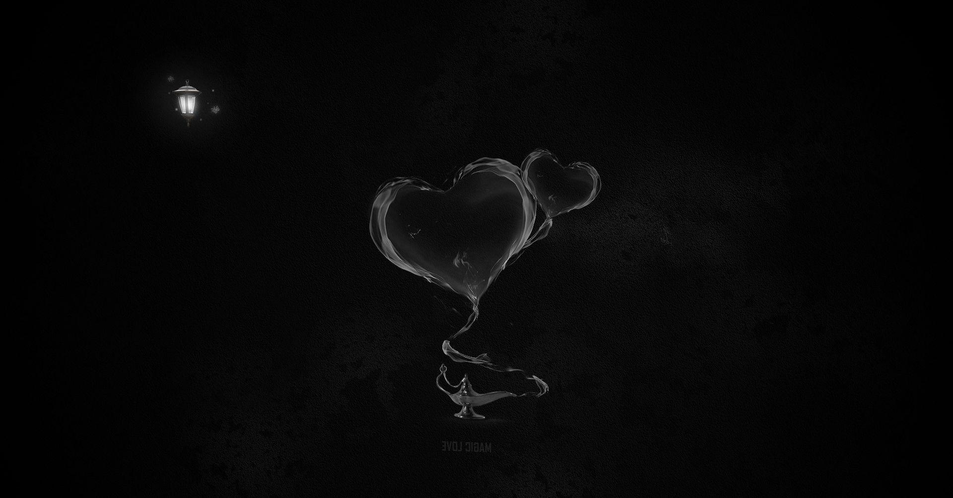 1920x1010 Black Minimalistic Heart Wallpaper HD / Desktop and Mobile, Desktop