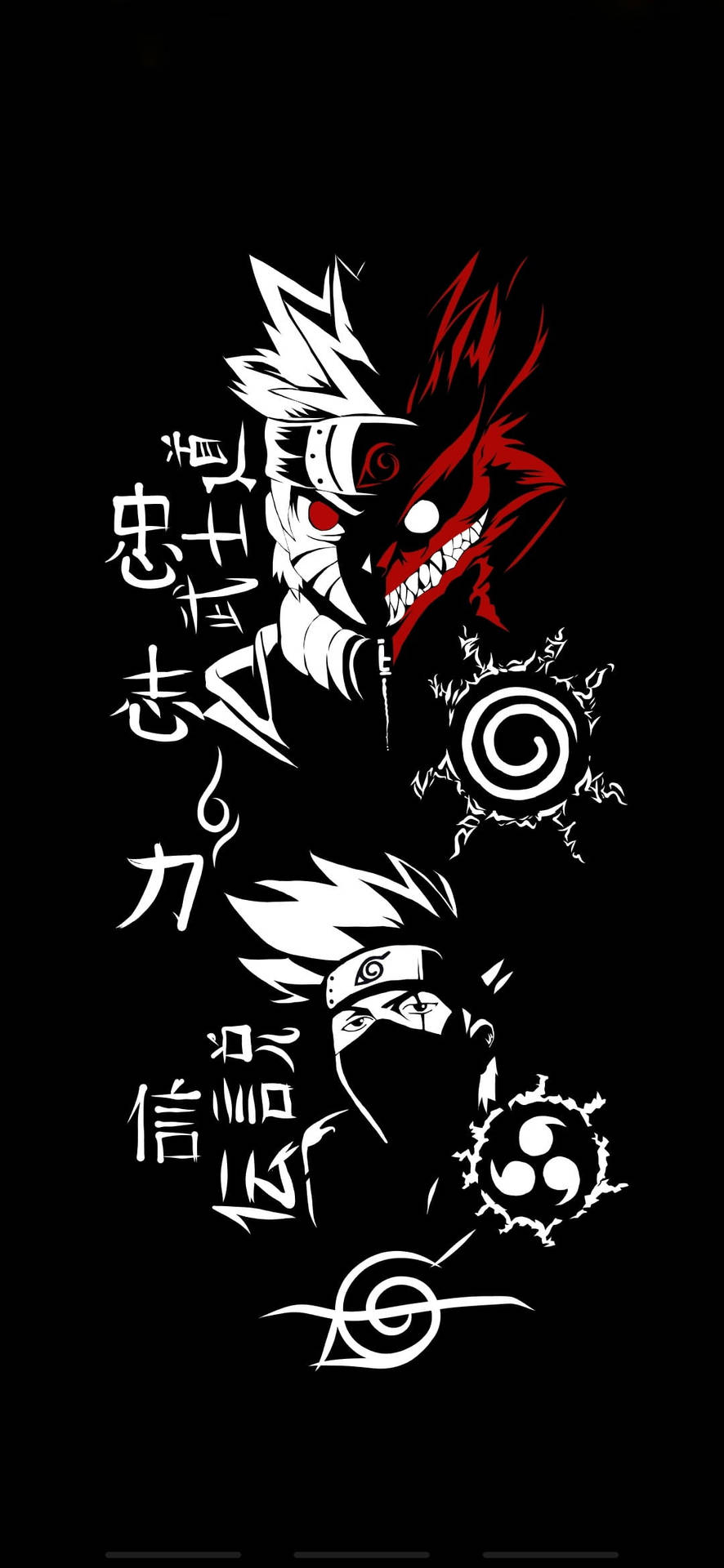 890x1920 Download Naruto And Kakashi Anime Black, Phone