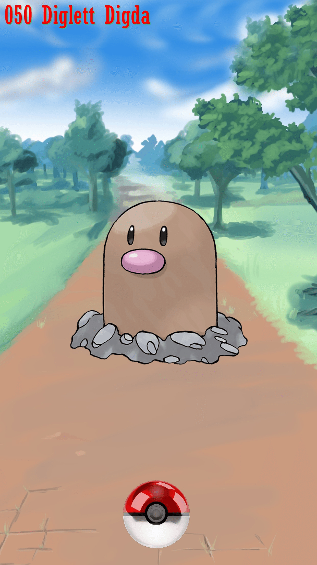 1250x2210 Street Pokeball Diglett Digda, Phone