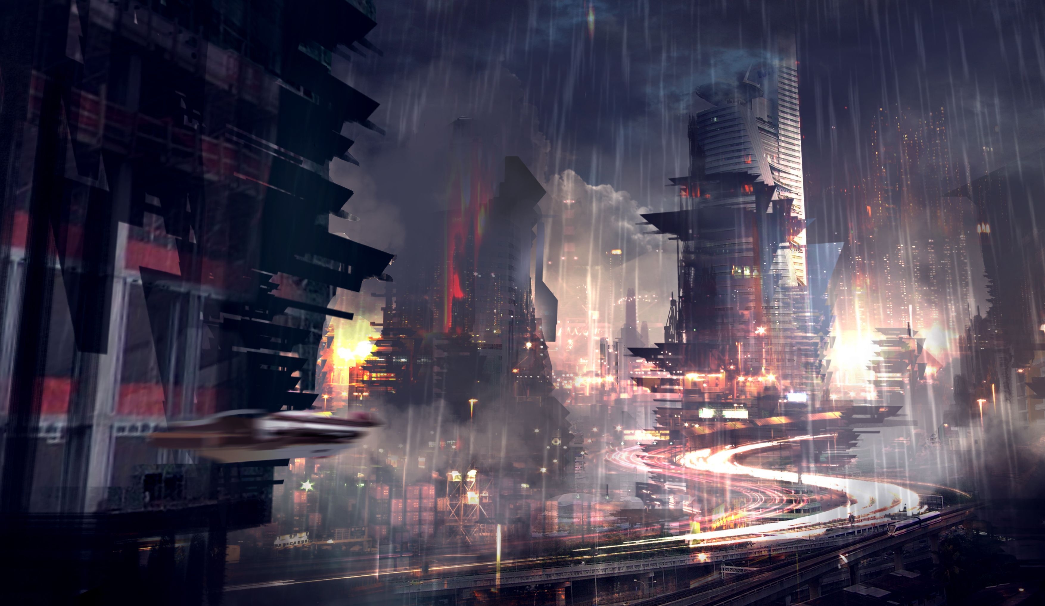 3510x2040 Sci Fi City Wallpaper Free Sci Fi City Background, Desktop