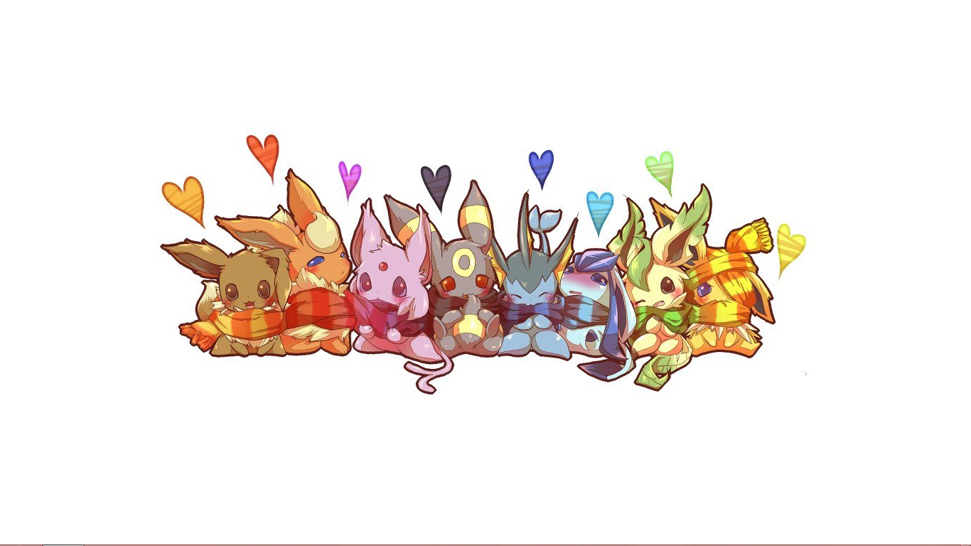 1370x770 All The Eevee Evolutions, Desktop