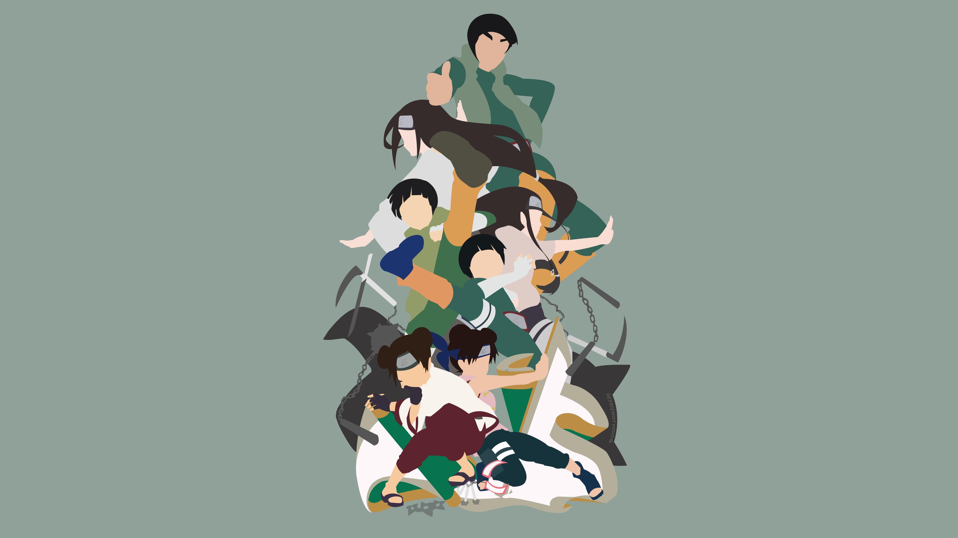 3840x2160 Konoha 11 (Naruto Teams). Minimal Vector Wallpaper (4K), Desktop