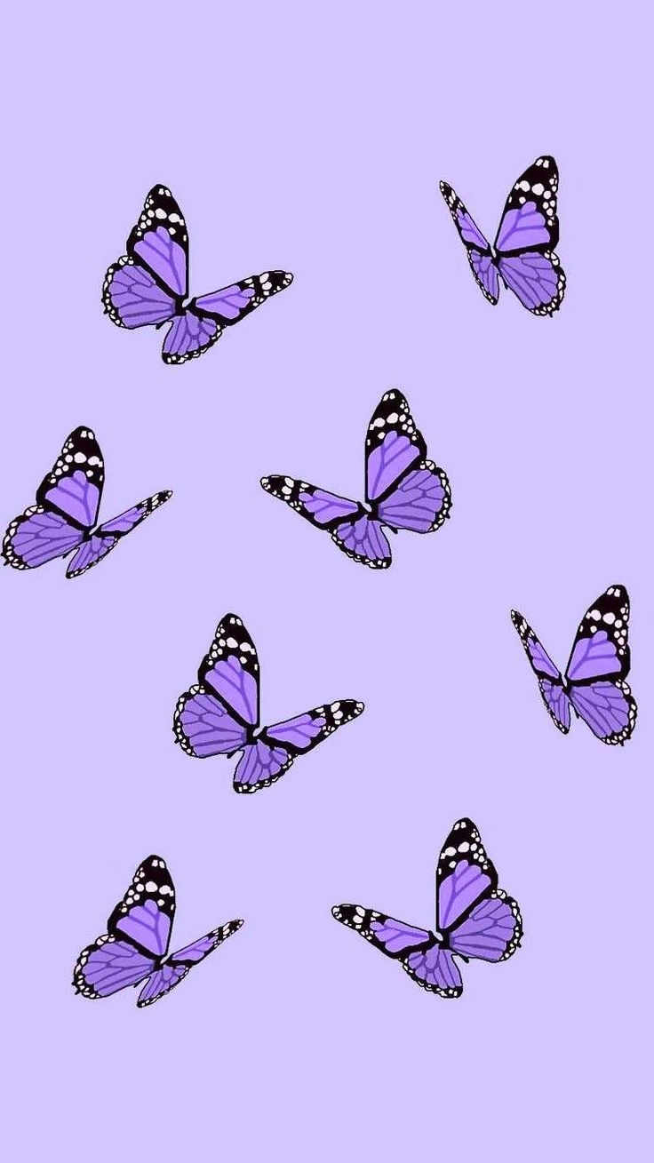 740x1310 Purple Butterfly Wallpaper, Phone