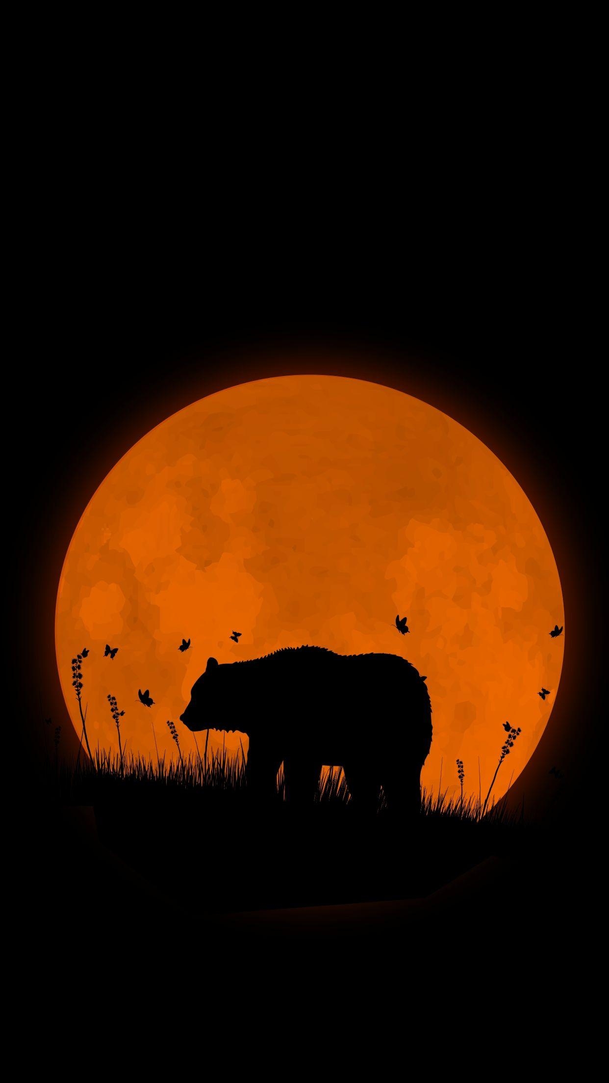 1250x2210 Grizzly Bear Super Moon IPhone Wallpaper. IPhone Wallpaper, Phone