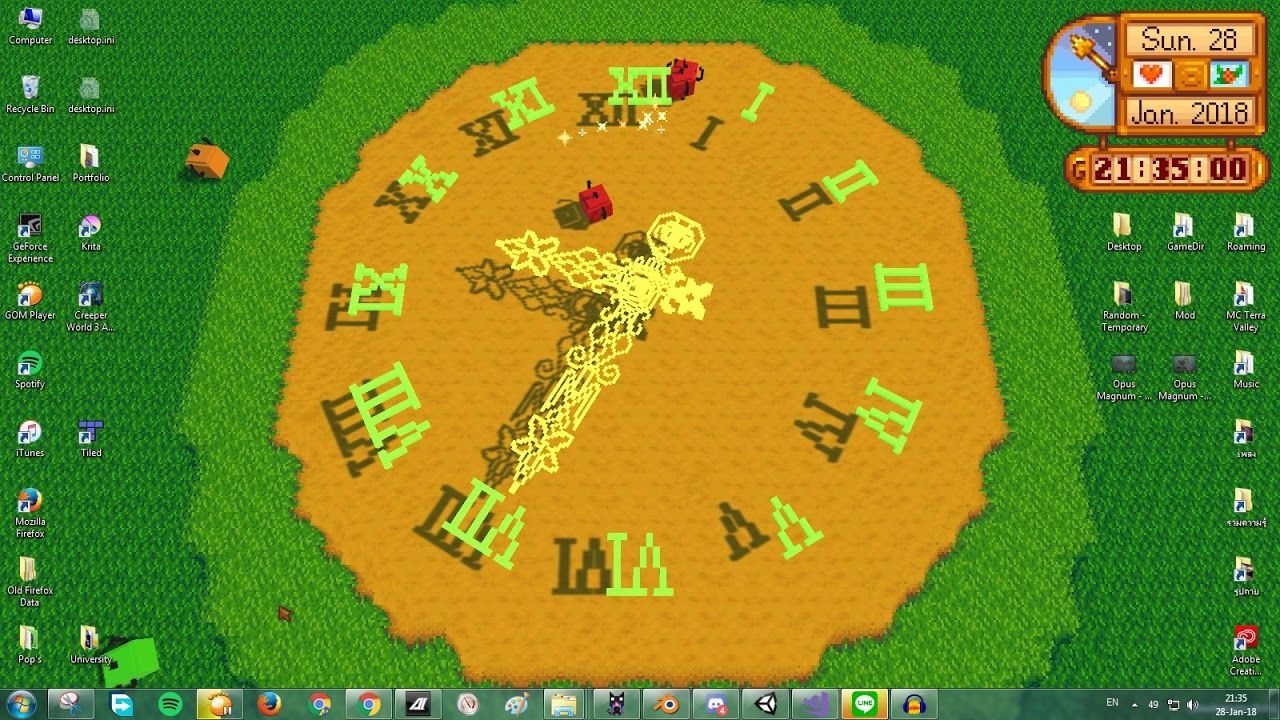 1280x720 Wallpaper Engine Stardew Valley Themed Clock, Desktop