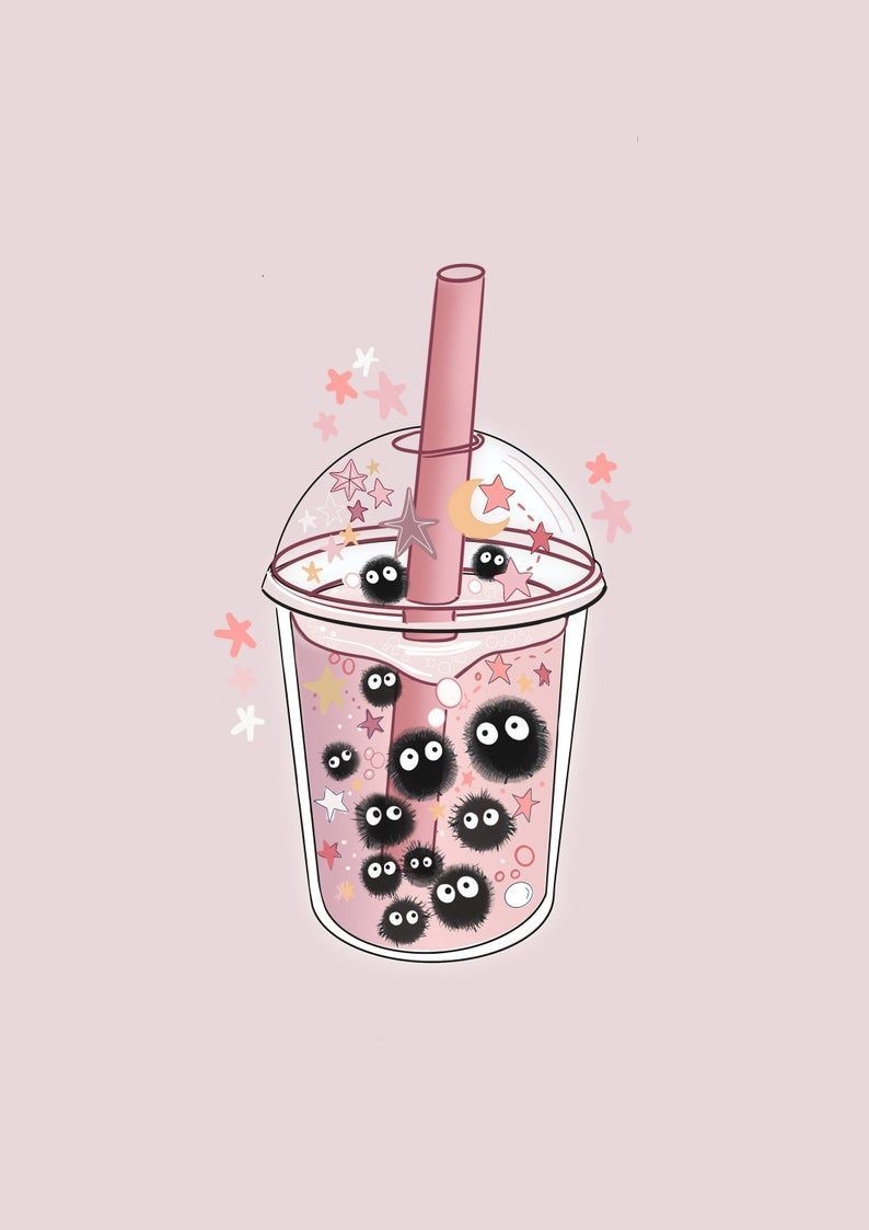 800x1130 Aesthetic Anime Wallpaper Latest Bubble tea illustration Art print. Cute Kawaii Digital. Etsy. Anime Cute Food Wallpaper 2021, Phone