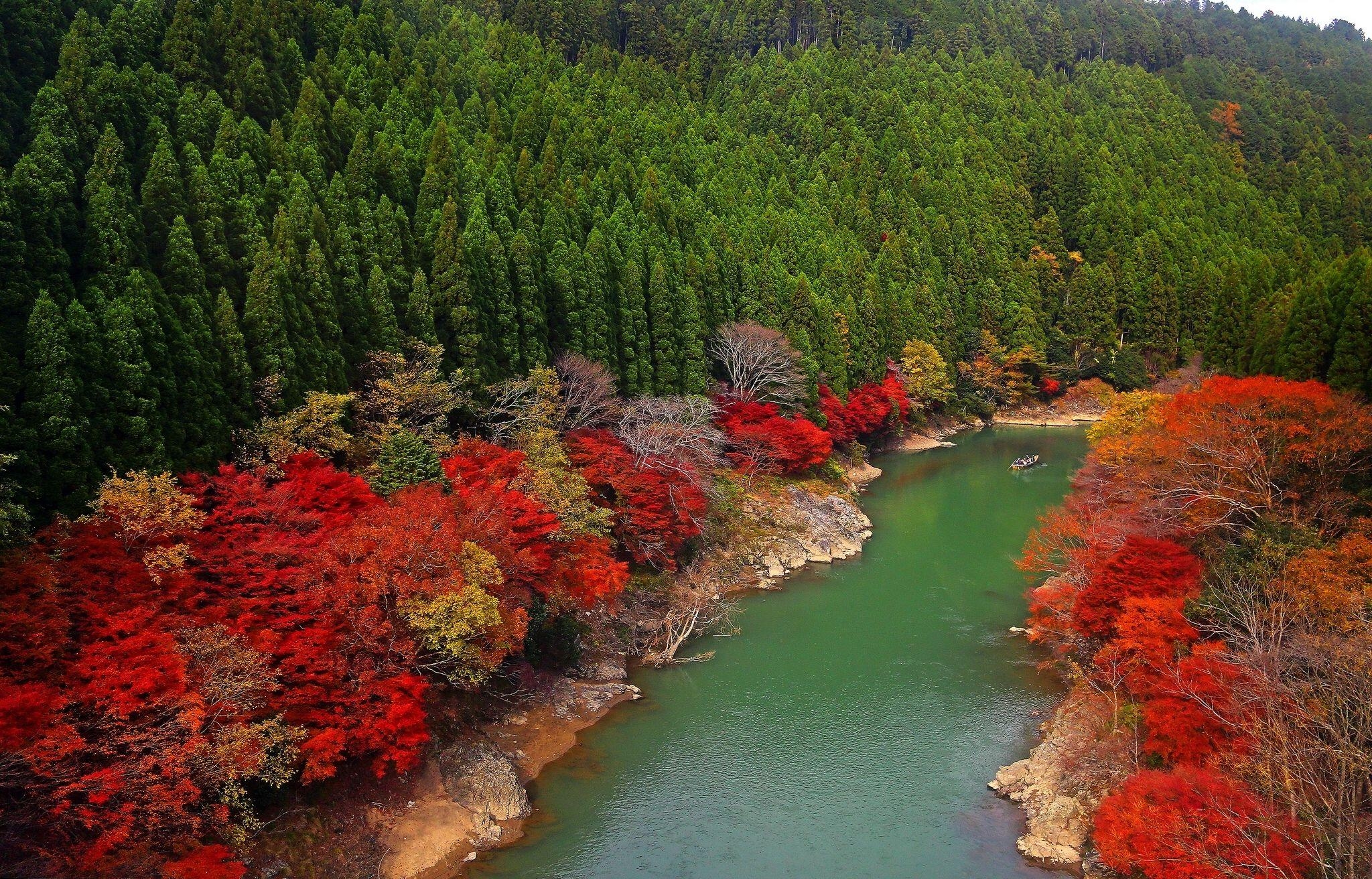 2050x1320 Wallpaper Arashiyama, Kyoto, Japan, Oi River, Япония Desktop Picture, Desktop