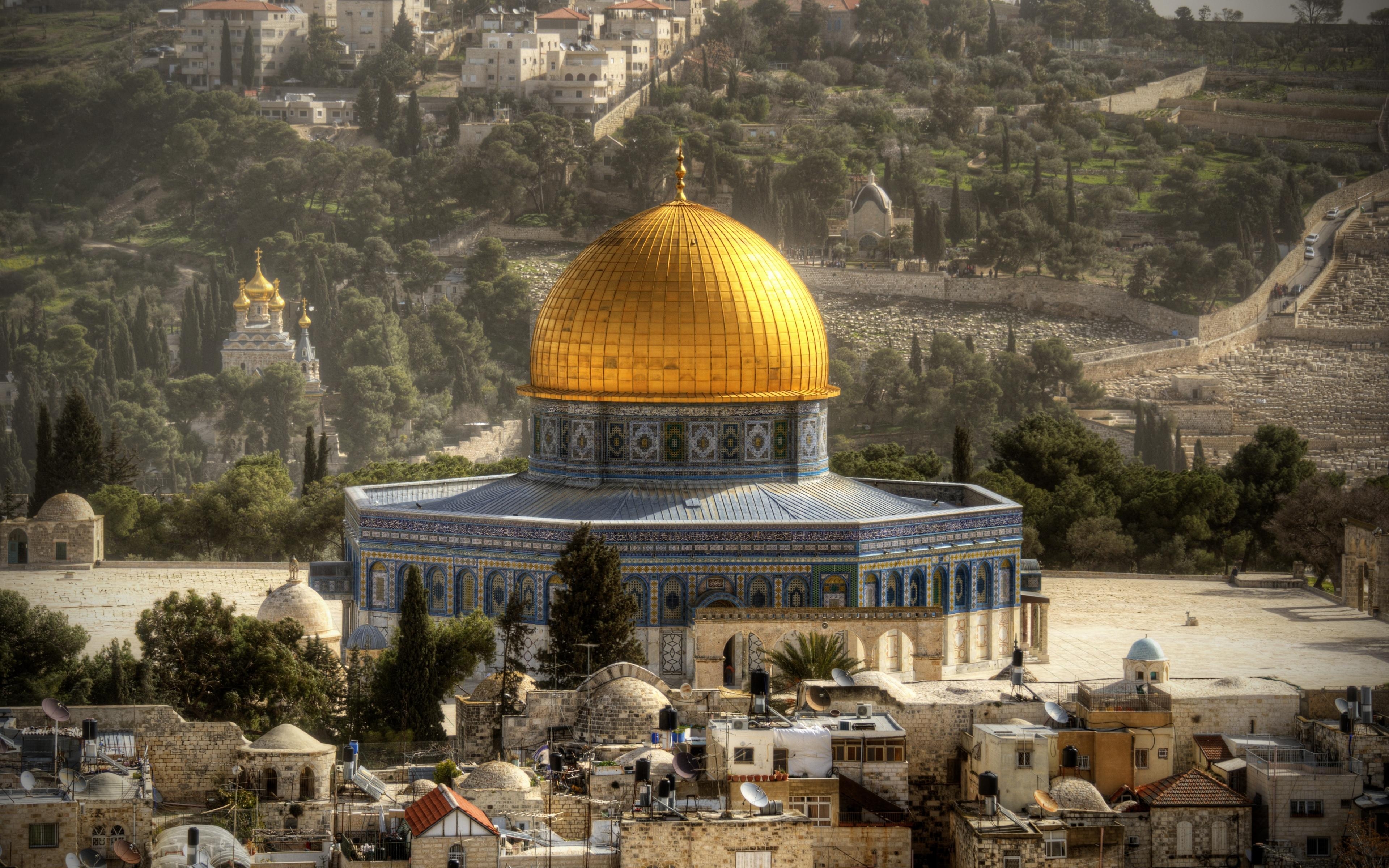 3840x2400 Download wallpaper Temple Mount, 4k, Israeli landmarks, Haram esh, Desktop