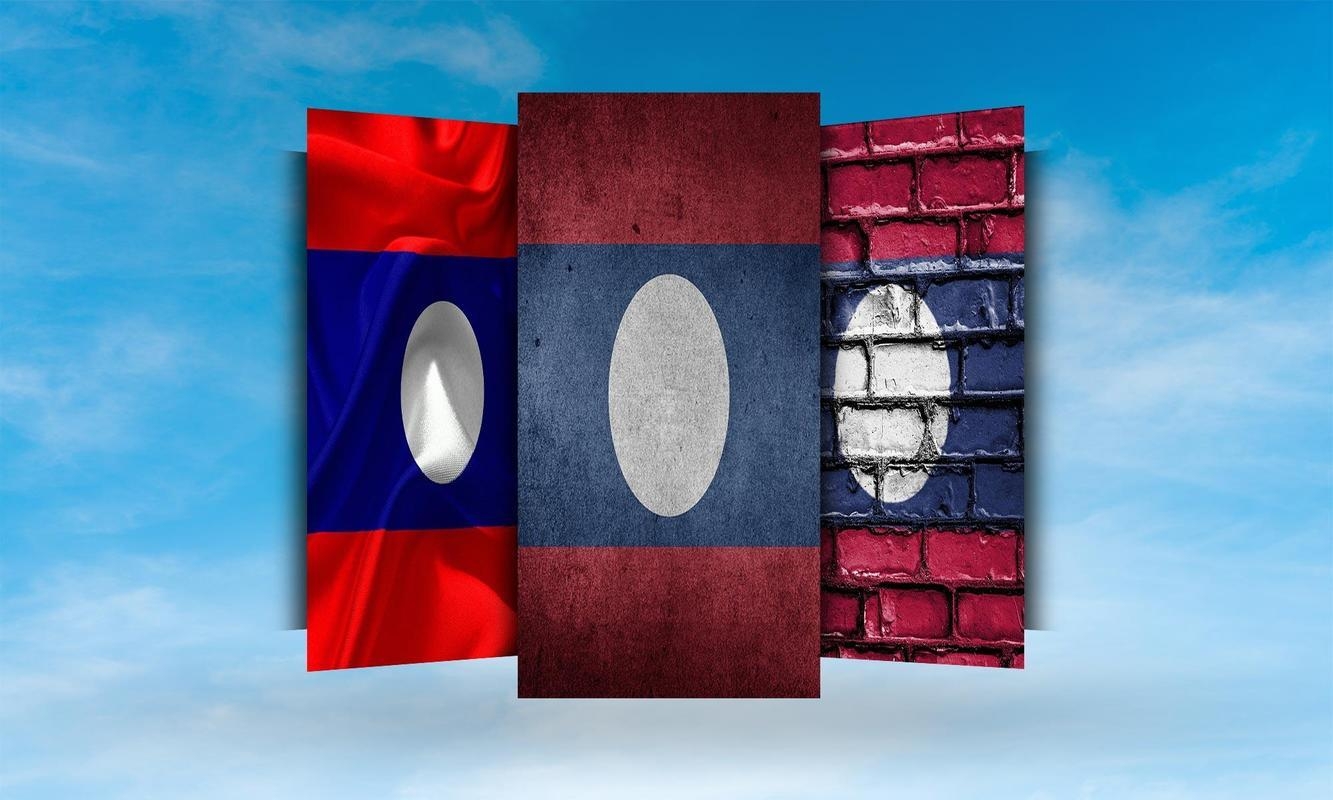 1340x800 Laos Flag Wallpaper for Android, Desktop