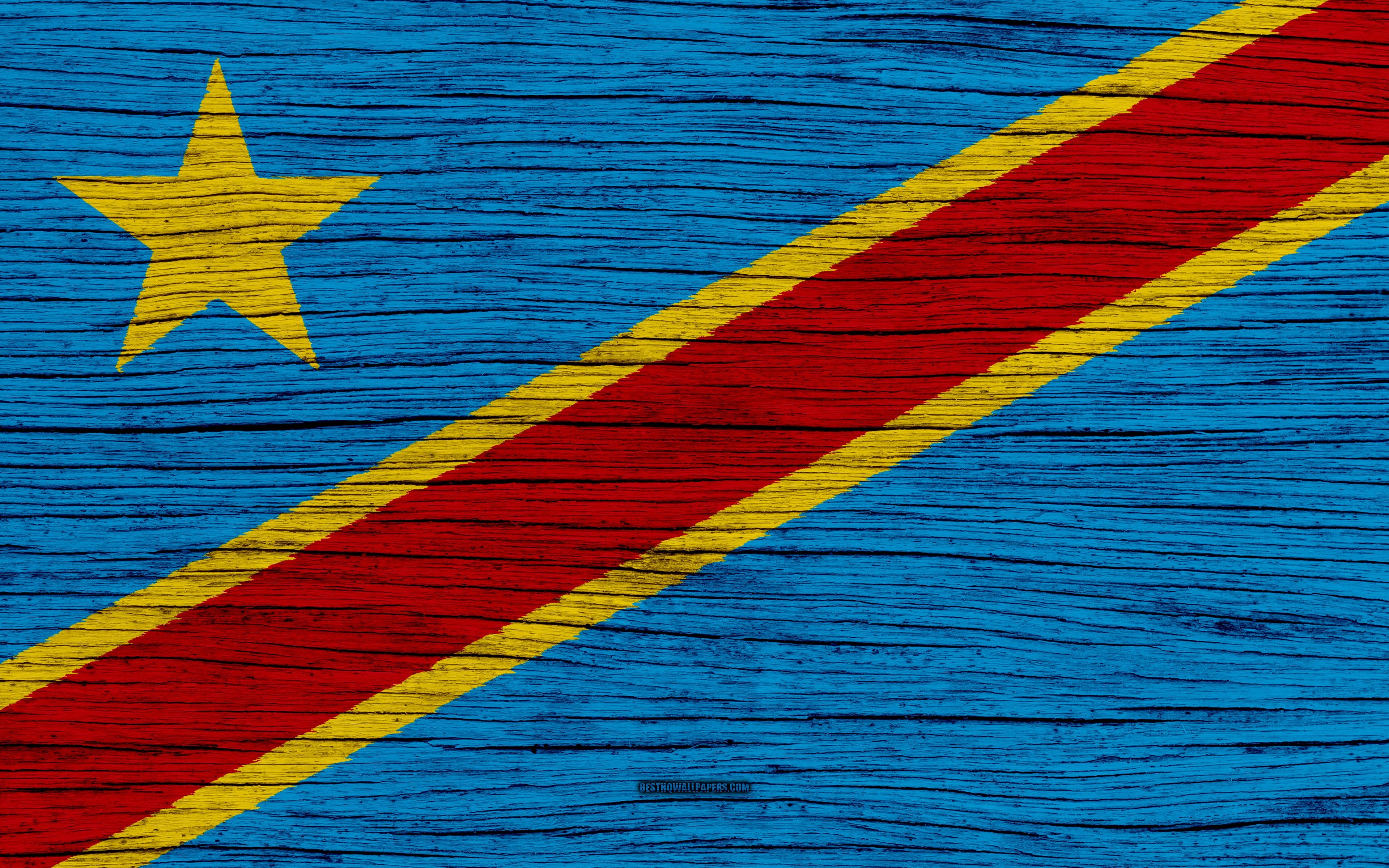 3840x2400 Download wallpaper Flag of Democratic Republic of the Congo, 4k, Desktop