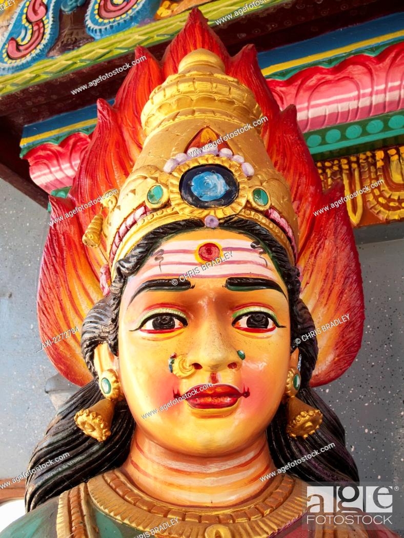 790x1050 Colourful Painted Statue Angalamman Hindu Temple; Pondicherry Tamil Nadu South India, , Picture And Rights Managed Image. Pic. AXI 2272784, Phone