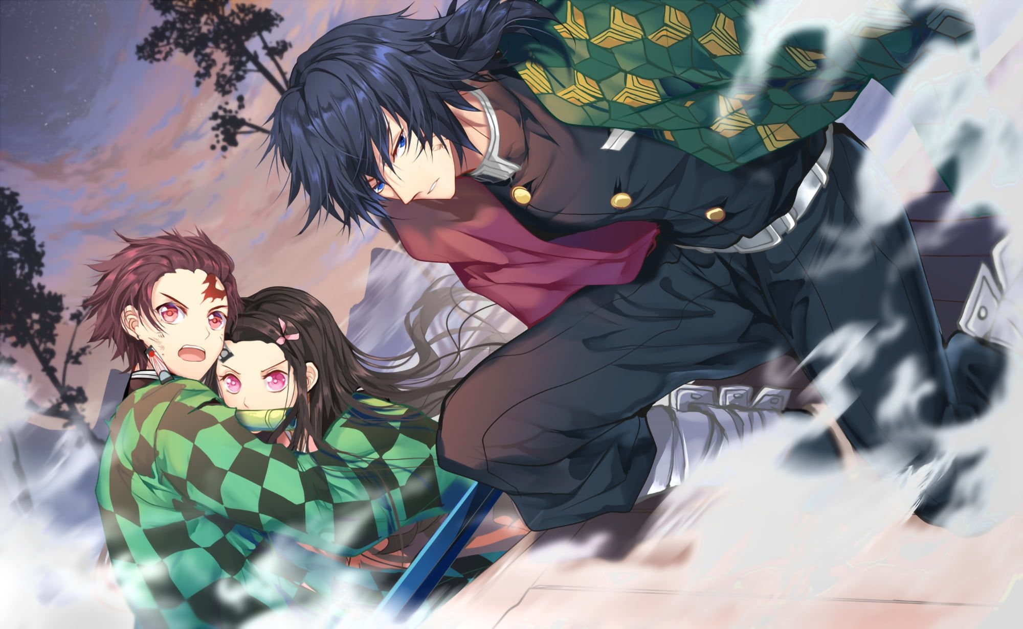 2000x1240 Anime Demon Slayer: Kimetsu no Yaiba Giyuu Tomioka Nezuko Kamado Tanjirou Kamado P #wallpaper #hdwallpaper #desktop. Anime, Demon, Slayer anime, Desktop