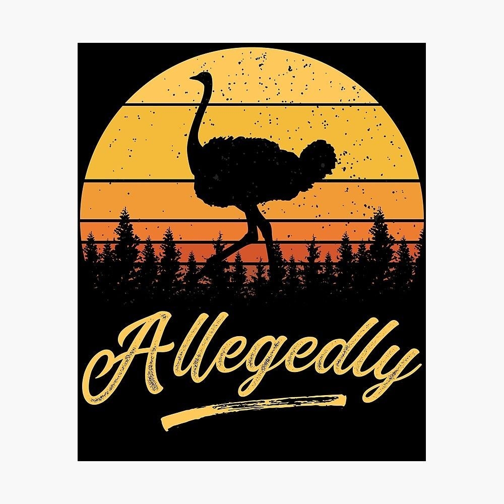 1000x1000 Letterkenny Allegedly Ostrich Flightless Bird Vintage Retro Sunset Distressed Poster by zenpatterns. Redbubble. Retro vintage, Ostrich, Flightless bird, Phone