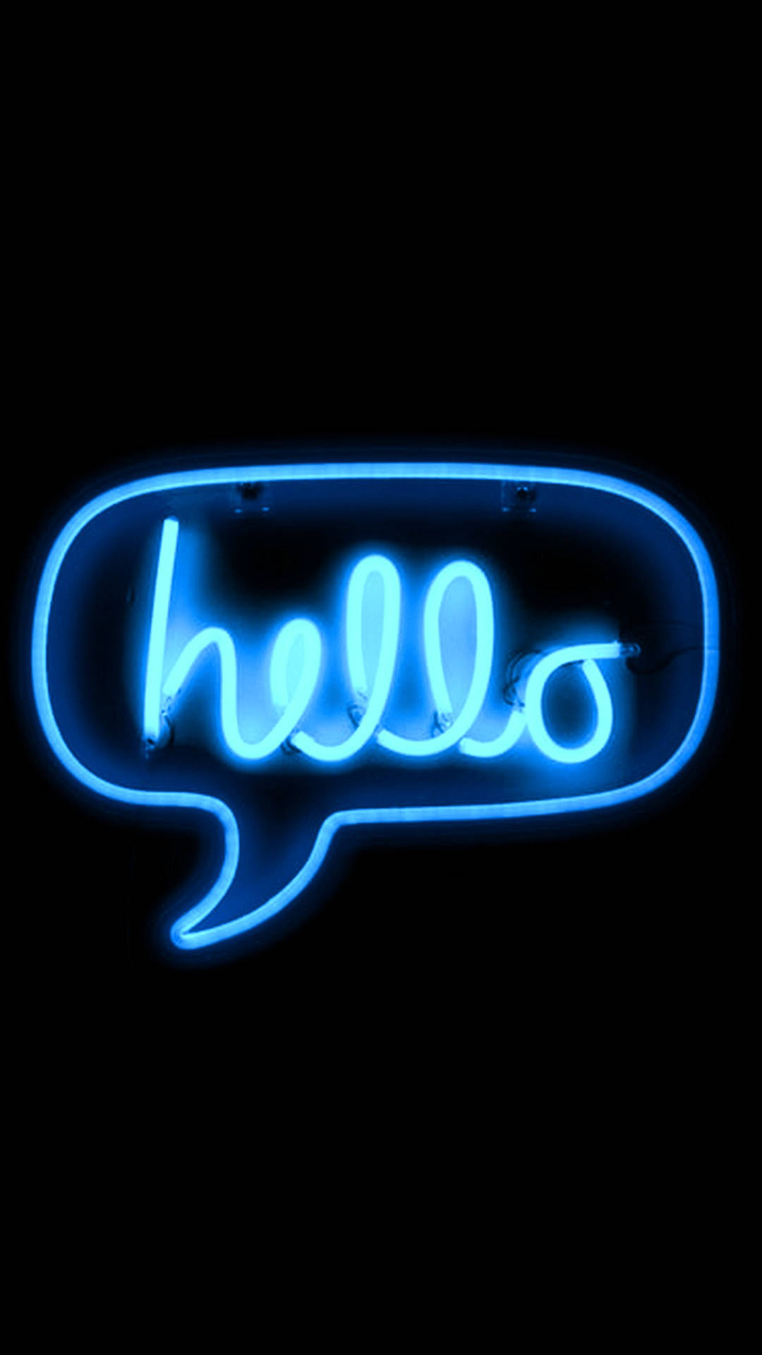 1080x1920 Download Hello In Neon Blue iPhone Wallpaper, Phone