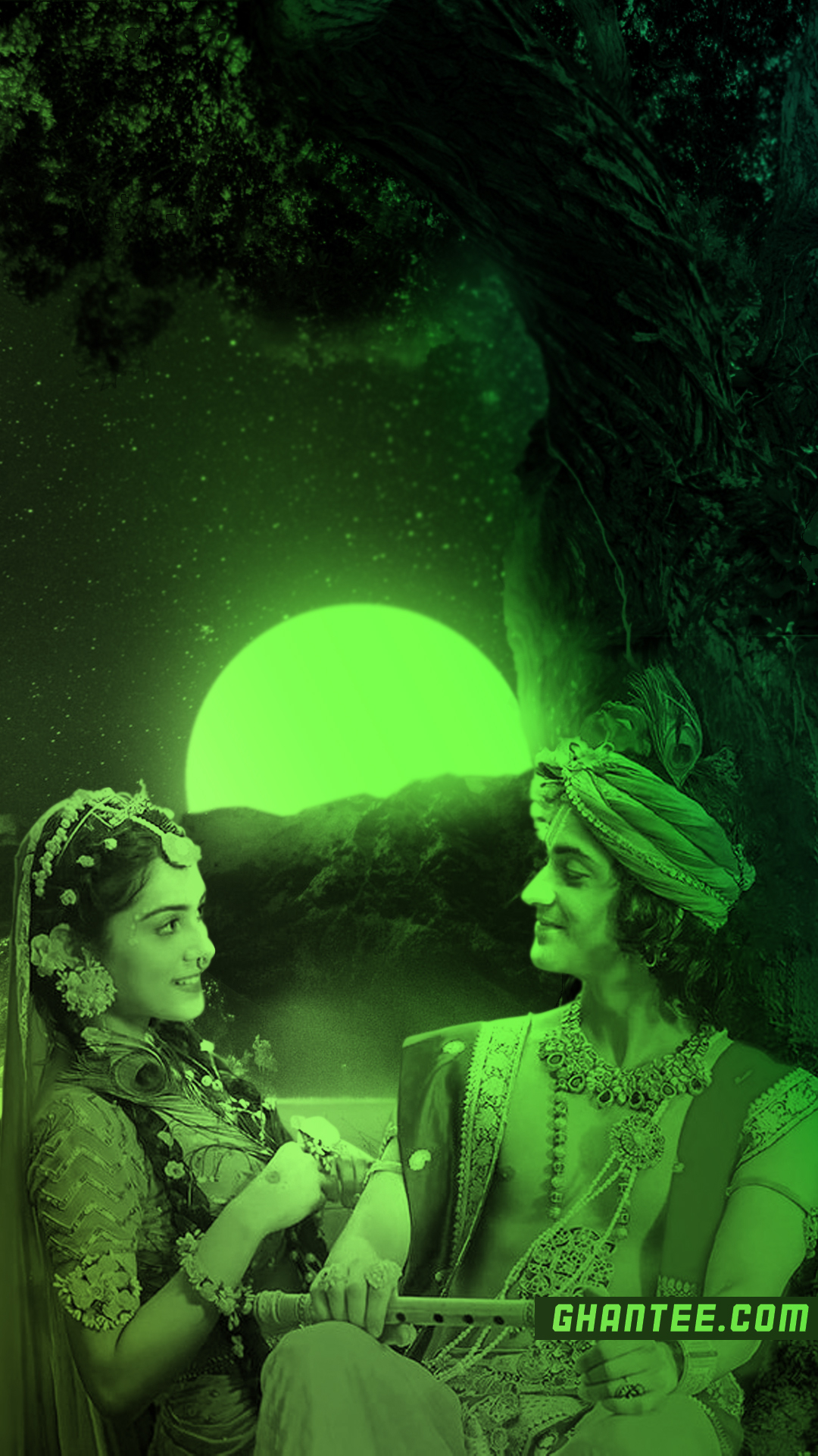 1080x1920 radhakrishna starbharat neon green phone wallpaper HD, Phone