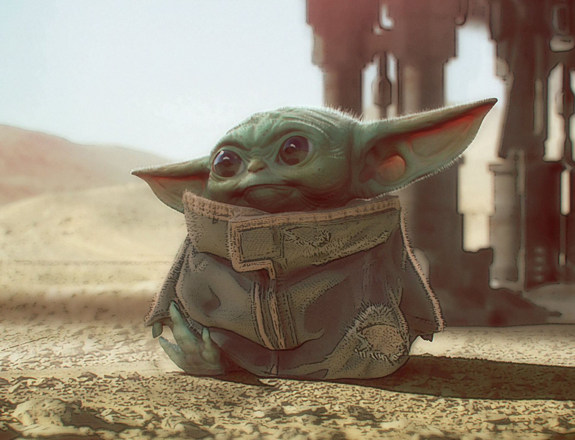 1940x1490 Baby Yoda Art Mandalorian Wallpaper, HD TV Series 4K Wallpaper, Image, Photo and Background, Desktop