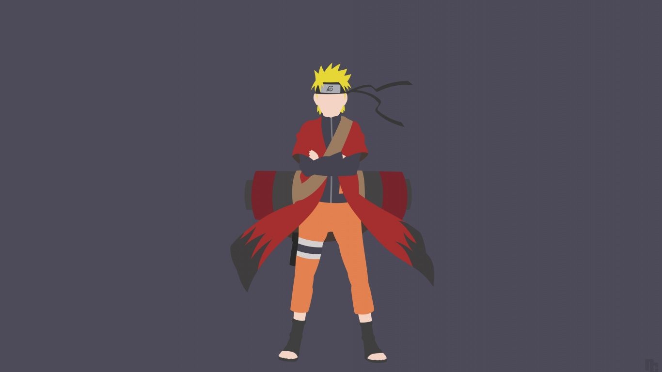 1370x770 Download Minimal, anime, Naruto Uzumaki wallpaper,, Desktop