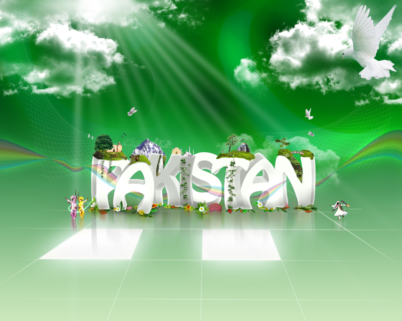 1280x1030 Duvar Kagitlarin HD Facebook Kapak Resimi: Pakistani Flag Wallpaper, Desktop