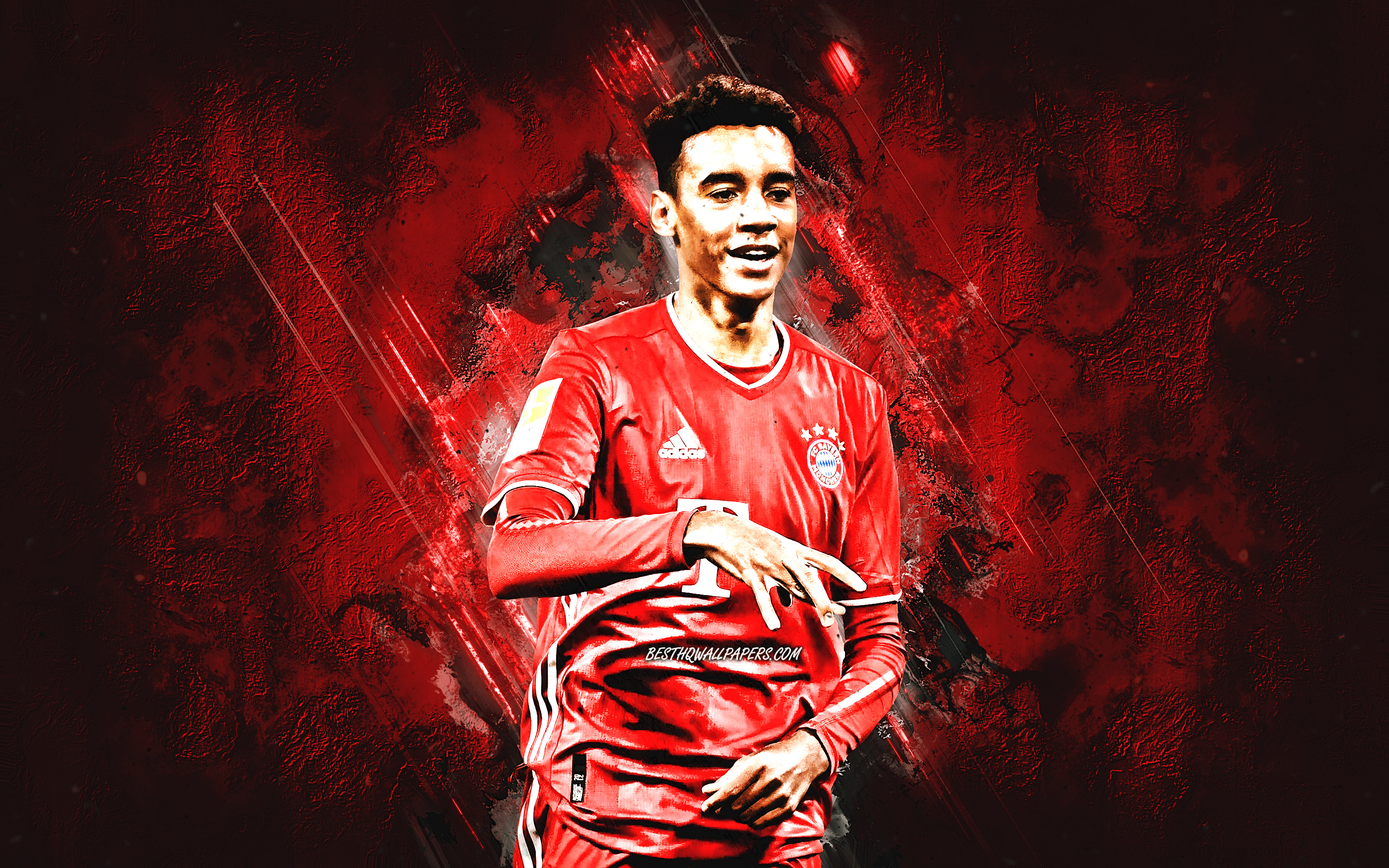 2880x1800 Download wallpaper Jamal Musiala, FC Bayern Munich, english footballer, portrait, Bundesliga, football, Germany for desktop with resolution. High Quality HD picture wallpaper, Desktop