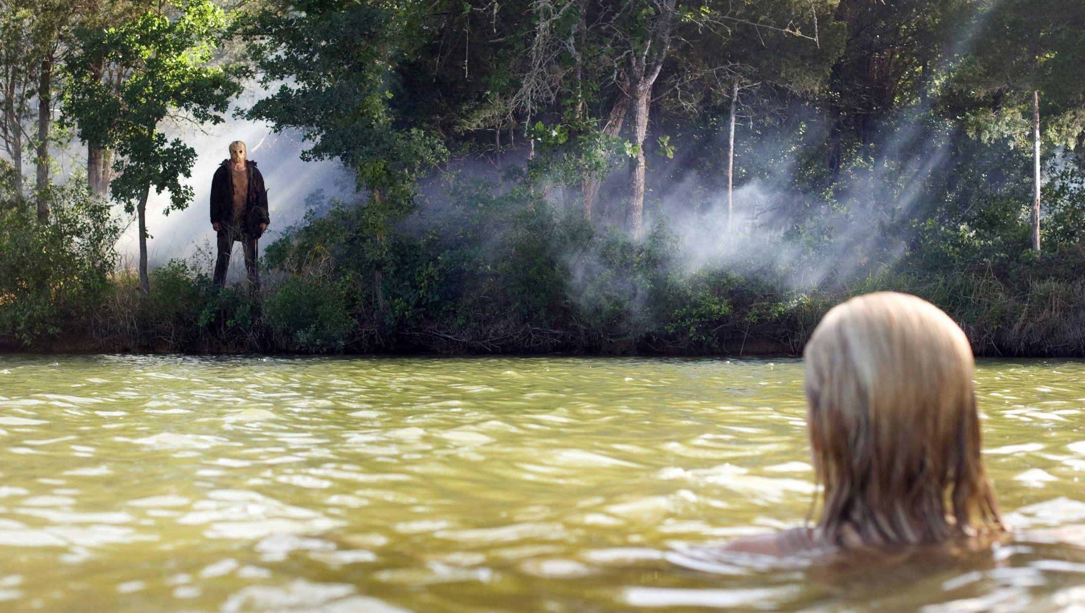 2130x1200 on friday 13 swimming friday the 13th jason voorhees HD wallpaper, Desktop