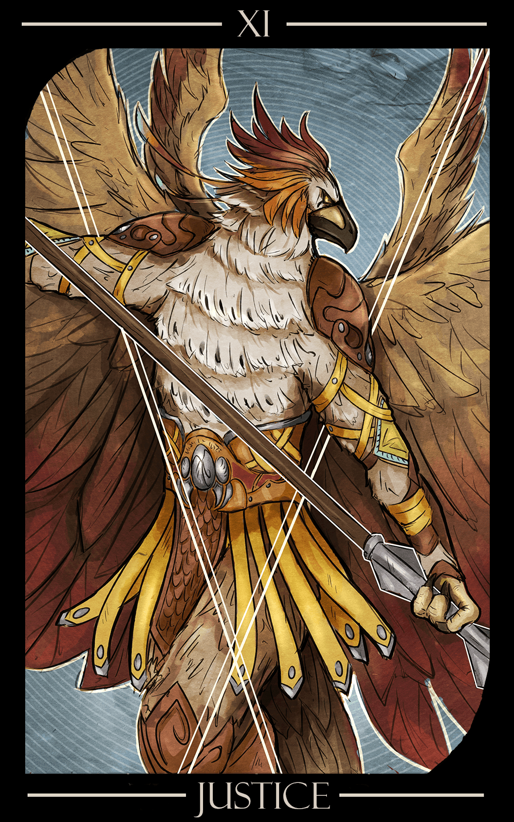 1000x1600 Fanart XI Justice style tarot card (Armadyl), Phone