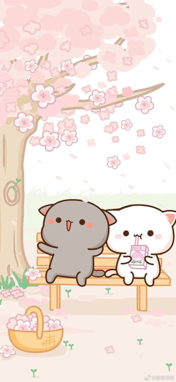 710x1540 Kawaii HD Peach And Goma Wallpaper, Phone