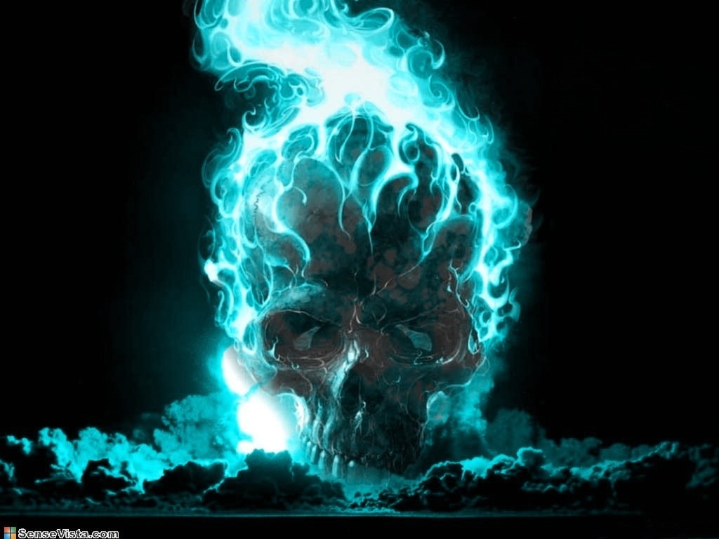 1030x770 Wallpaper / flame, blue, fire, abstract, fantasy, flamin skull, blue flames, resolution, art, higher, its so cool, blue fire, 480P, blue flame, skull, HD free download, Desktop