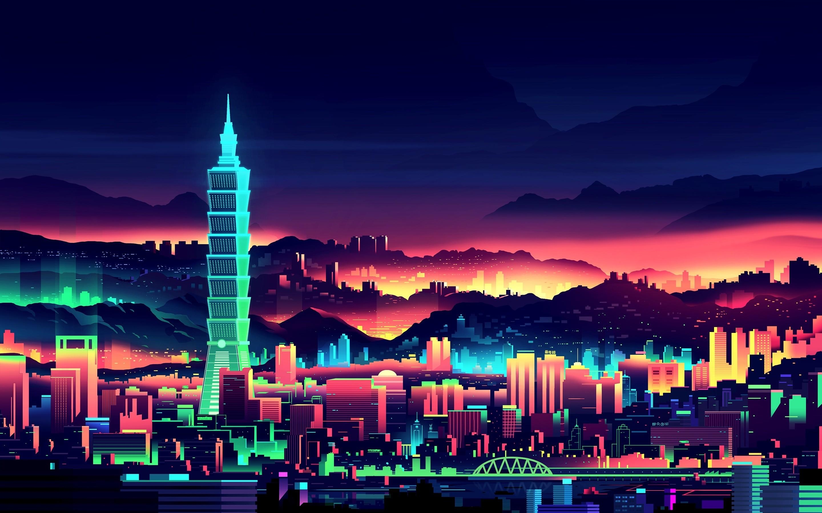 2880x1800 Neon 80S Wallpaper, Desktop