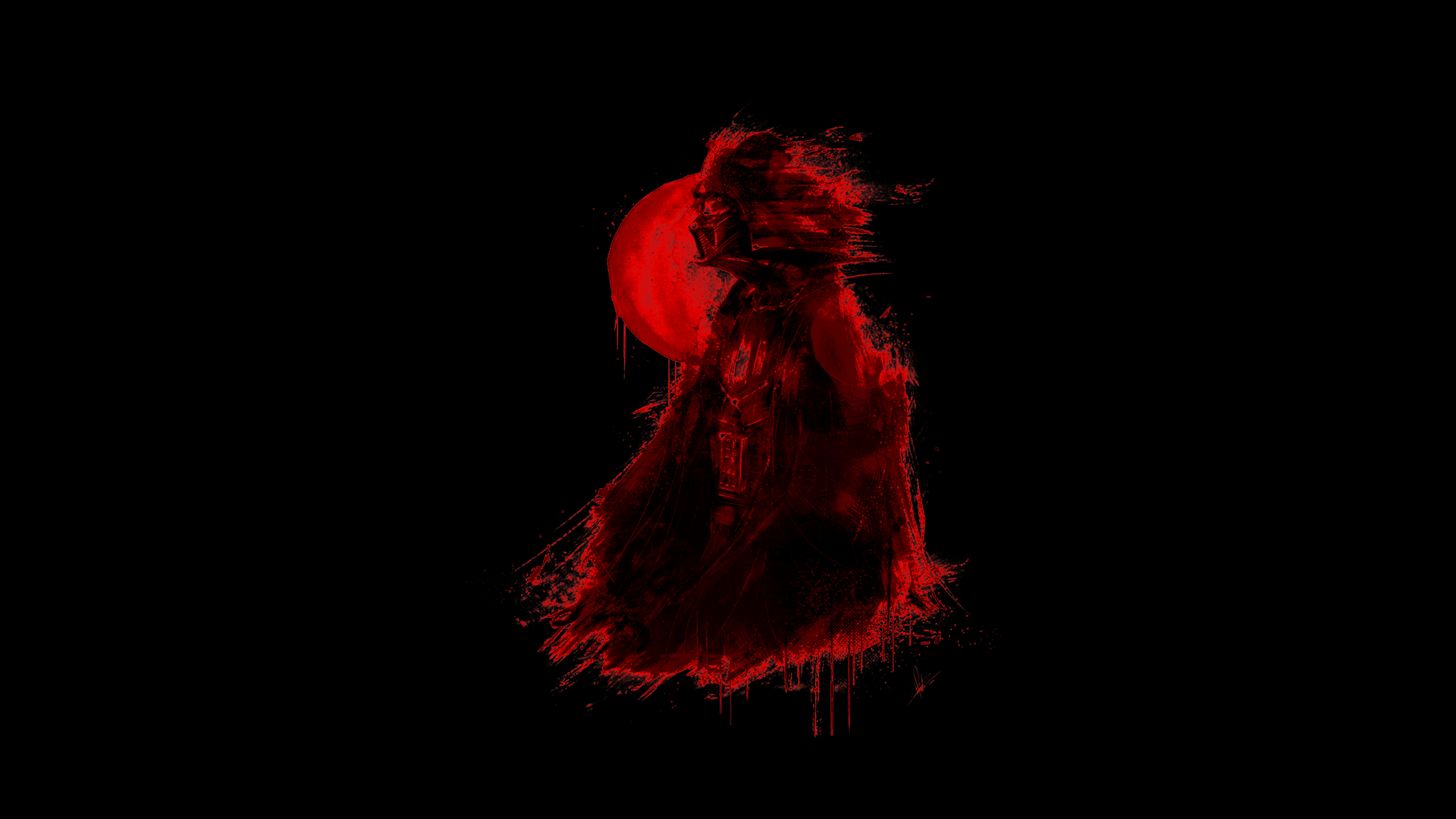 3840x2160 Stylized Red Vader for Black Amoled Screens []. wallpaper, Desktop