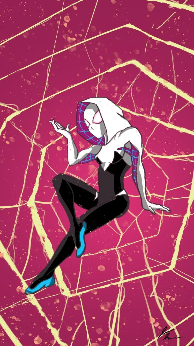 750x1340 My Spider Gwen Art Without The Text And Logos. (iPhone 7 Wallpaper Size So This Can Be Used For A Lock Home Screen.). Spider Gwen, Spider Girl, Spider Gwen Art, Phone