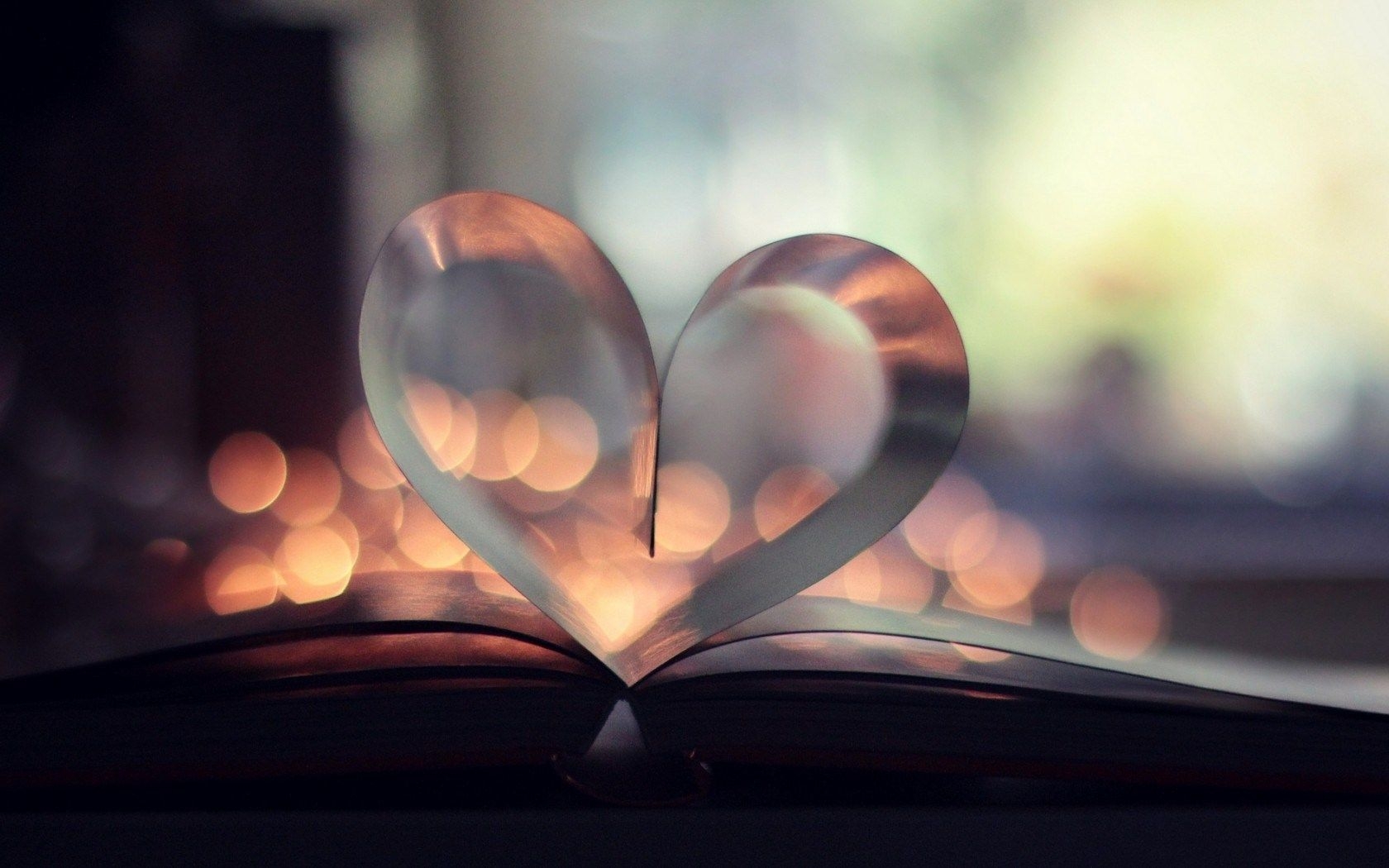 1680x1050 Book Heart Mood Love Bokeh, Desktop