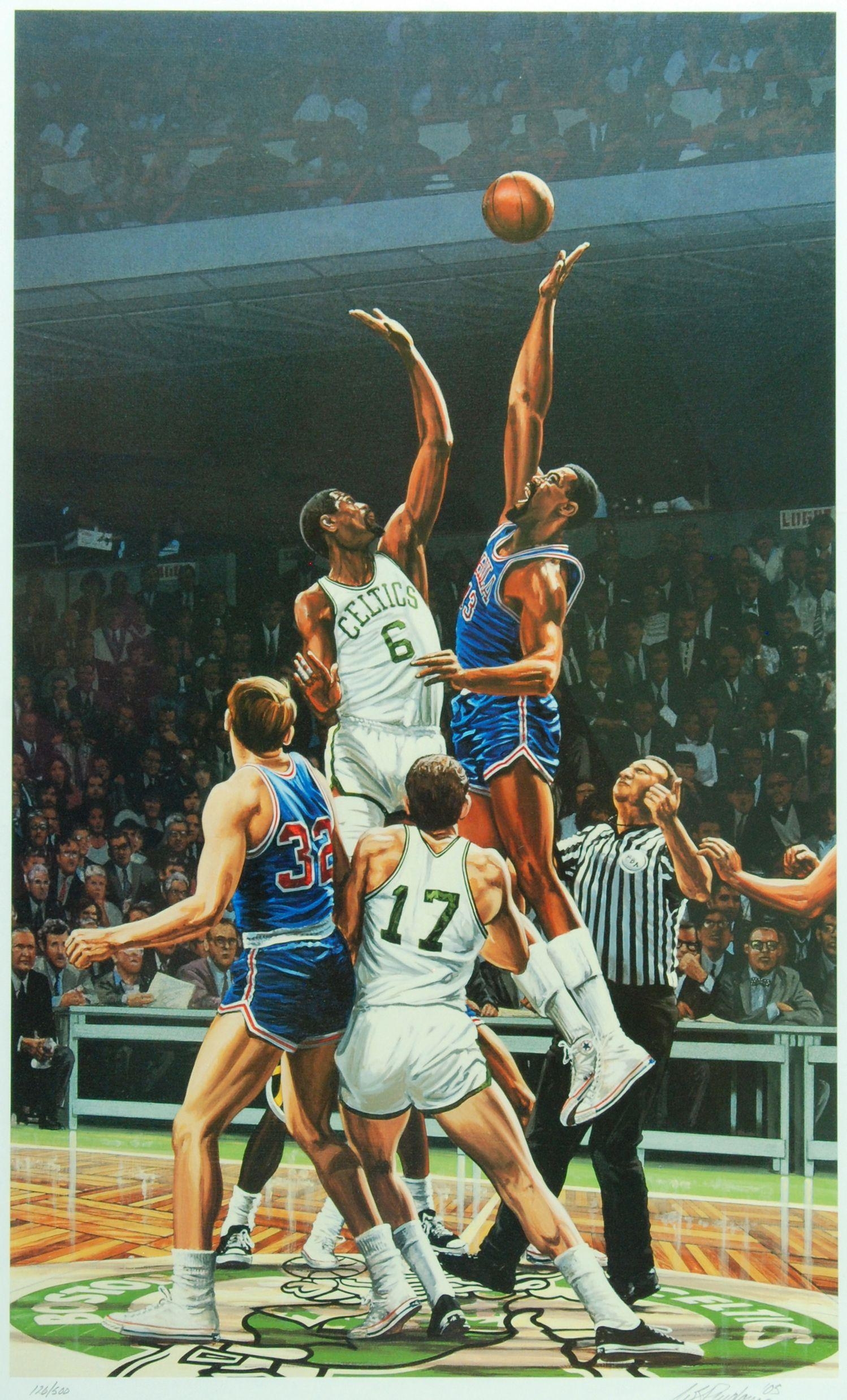 1500x2480 Bill Russell & Wilt Chamberlain by Bill Purdom. NBA Legends, Phone