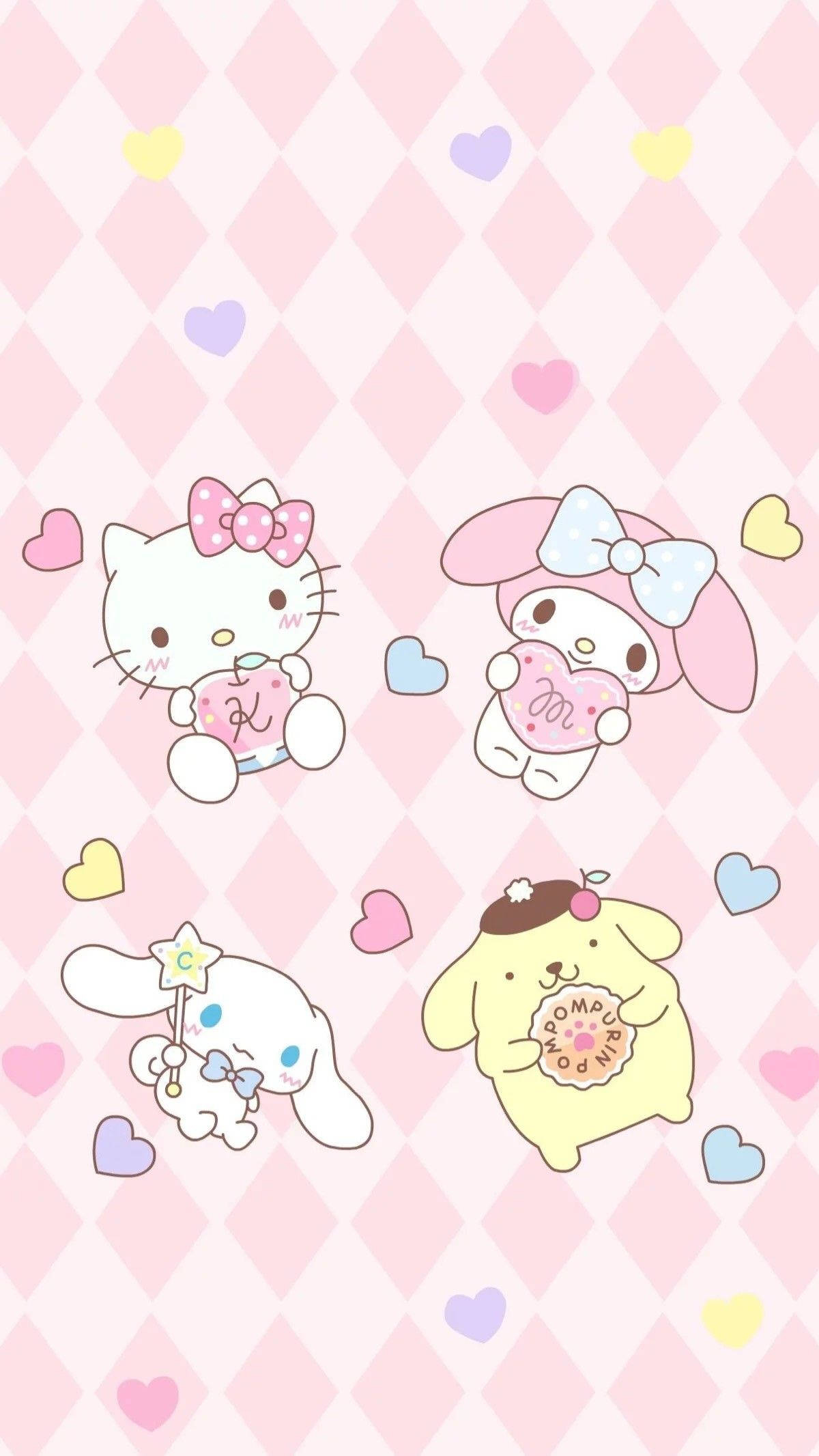 1200x2140 Download Sanrio Hello Kitty Pompompurin Kawaii Wallpaper, Phone