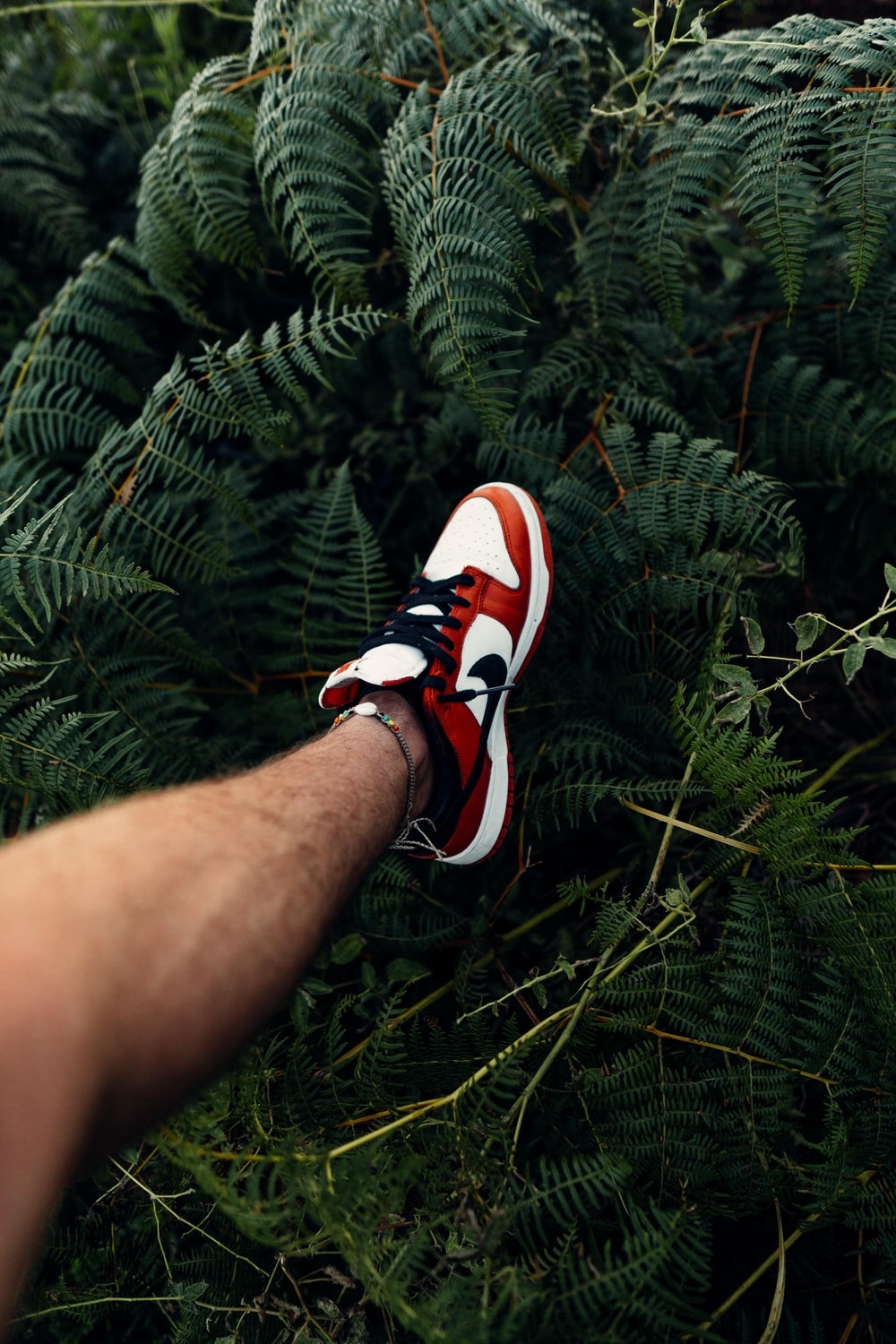 1000x1500 person in gray pants wearing black white and red nike sneakers photo, Phone