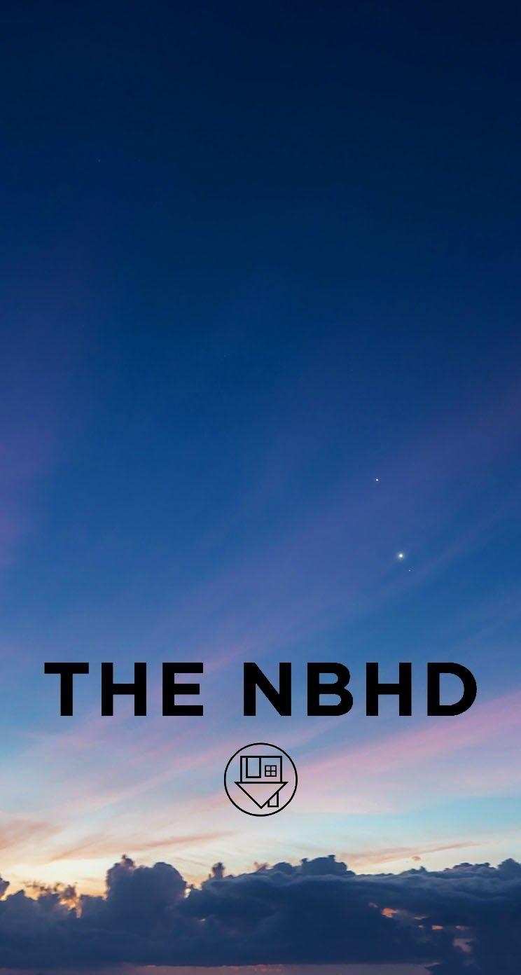 750x1400 The Neighbourhood band logo. THE NBHD logo. Green, pink and orange, Phone