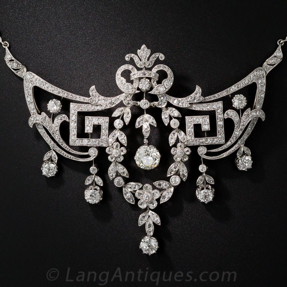 1000x1000 Edwardian Platinum and Diamond Necklace, Phone