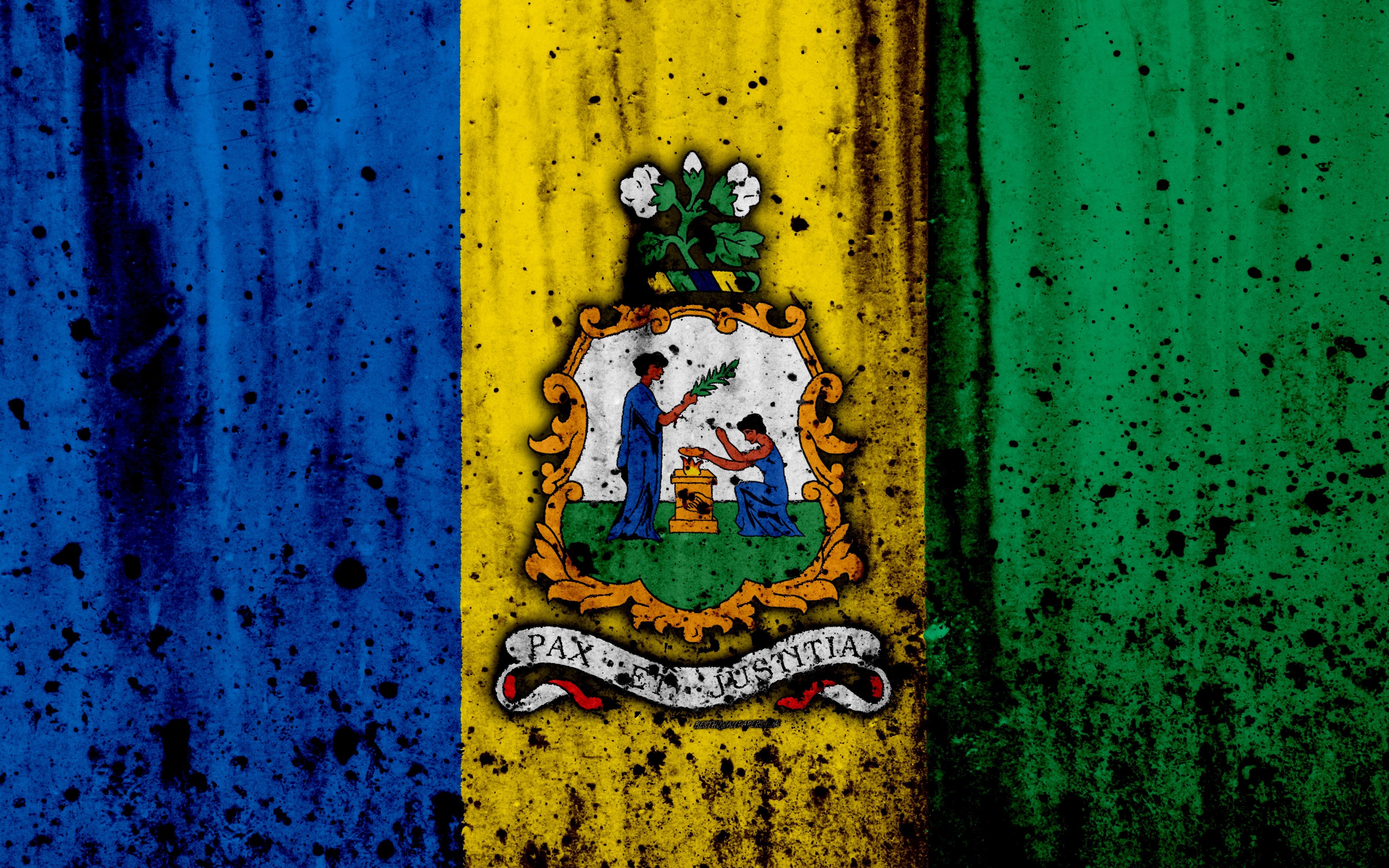 3840x2400 Download wallpaper Saint Vincent and the Grenadines flag, 4k, Desktop